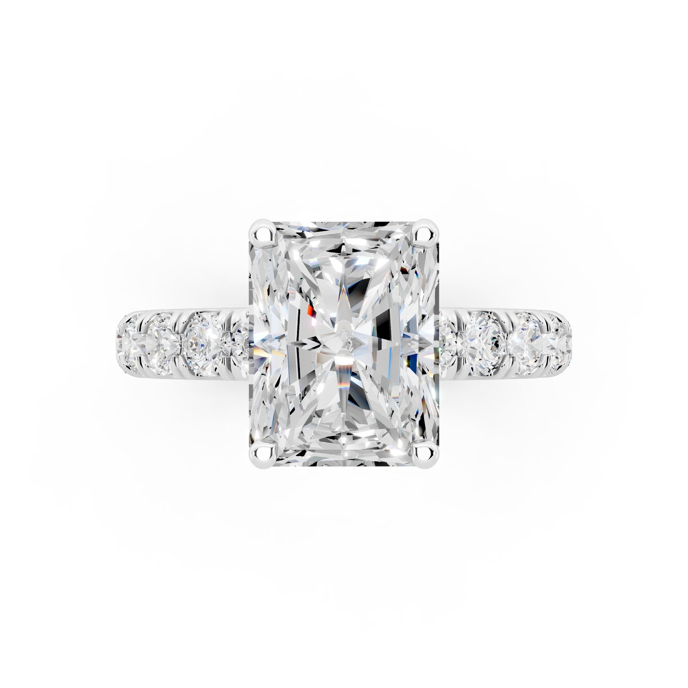 Half Eternity 2.5mm stones with pavé and hidden halo