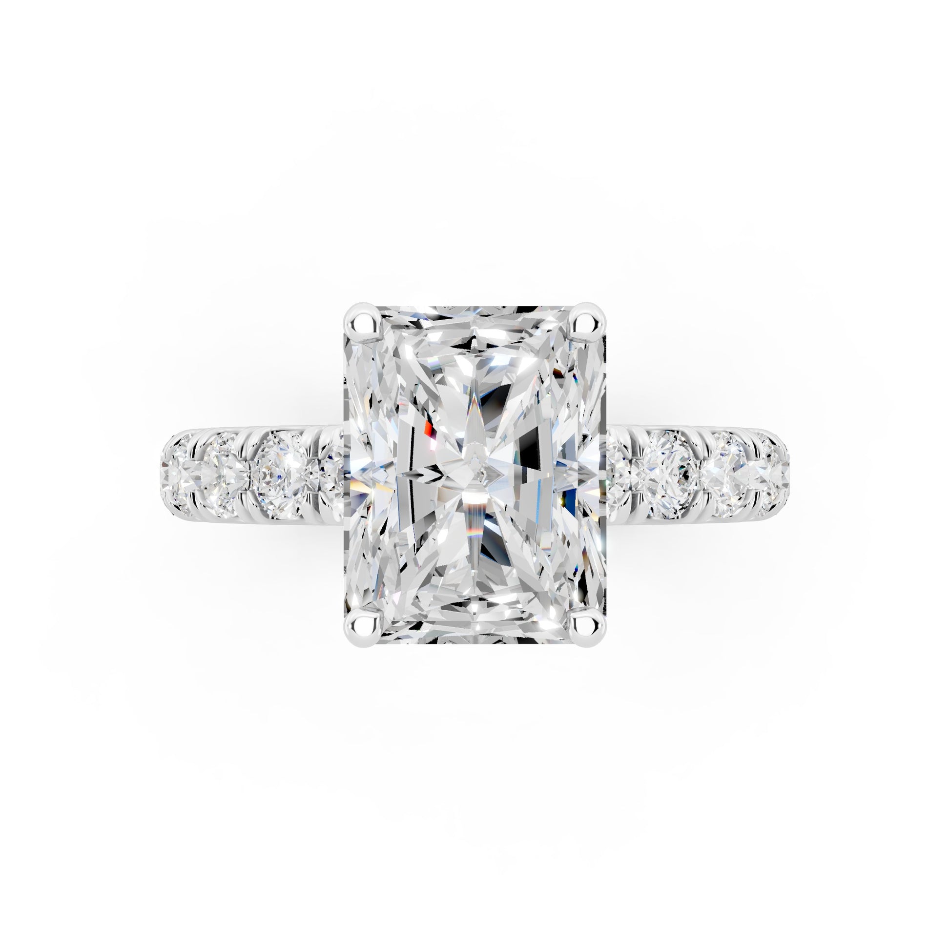 Half Eternity 2.5mm stones with pavé and hidden halo