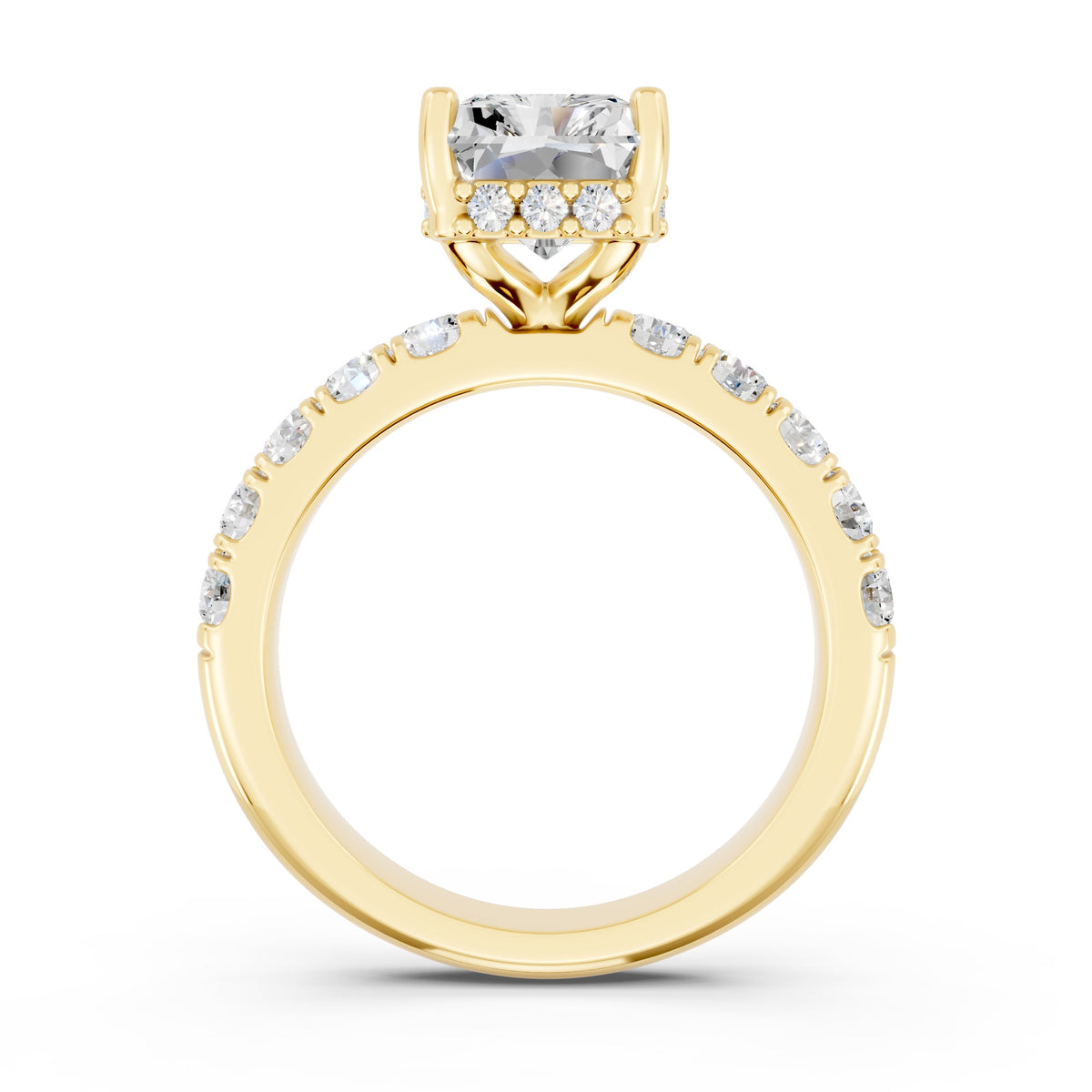 Half Eternity 2.5mm stones with pavé and hidden halo