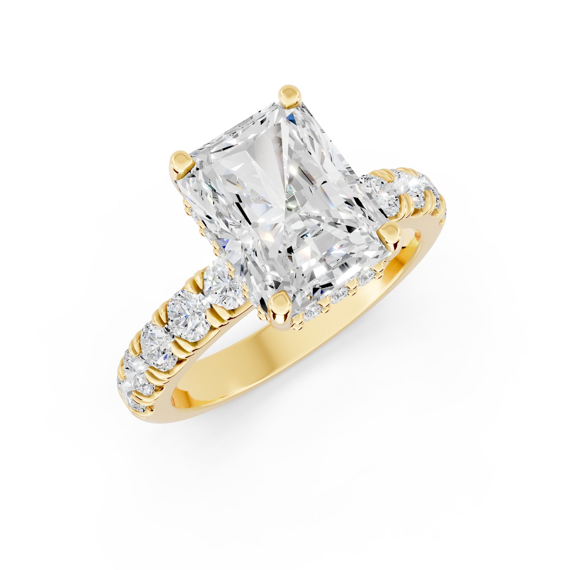 Half Eternity 2.5mm stones with pavé and hidden halo