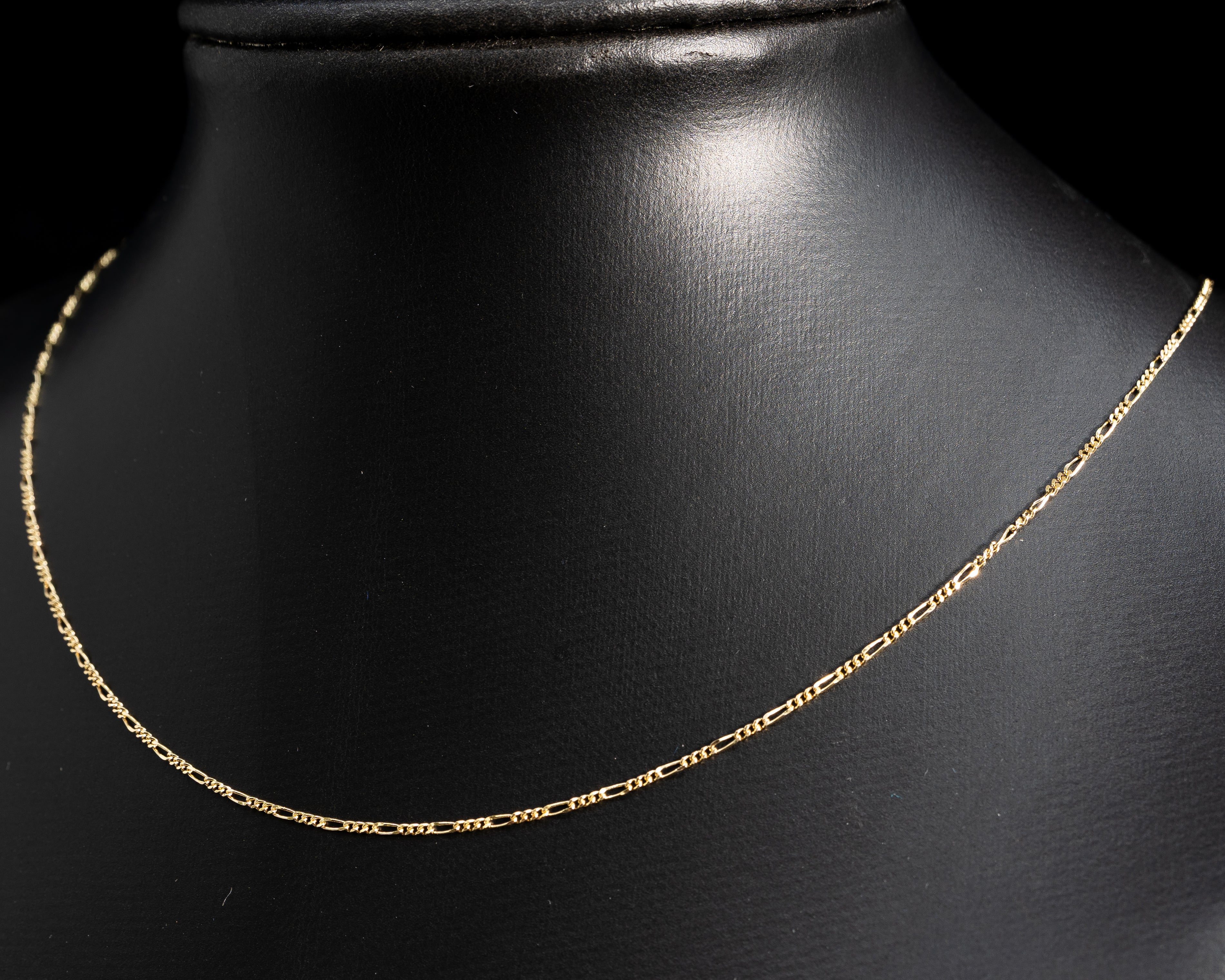 10k Solid Gold Figaro Chain 1.2mm