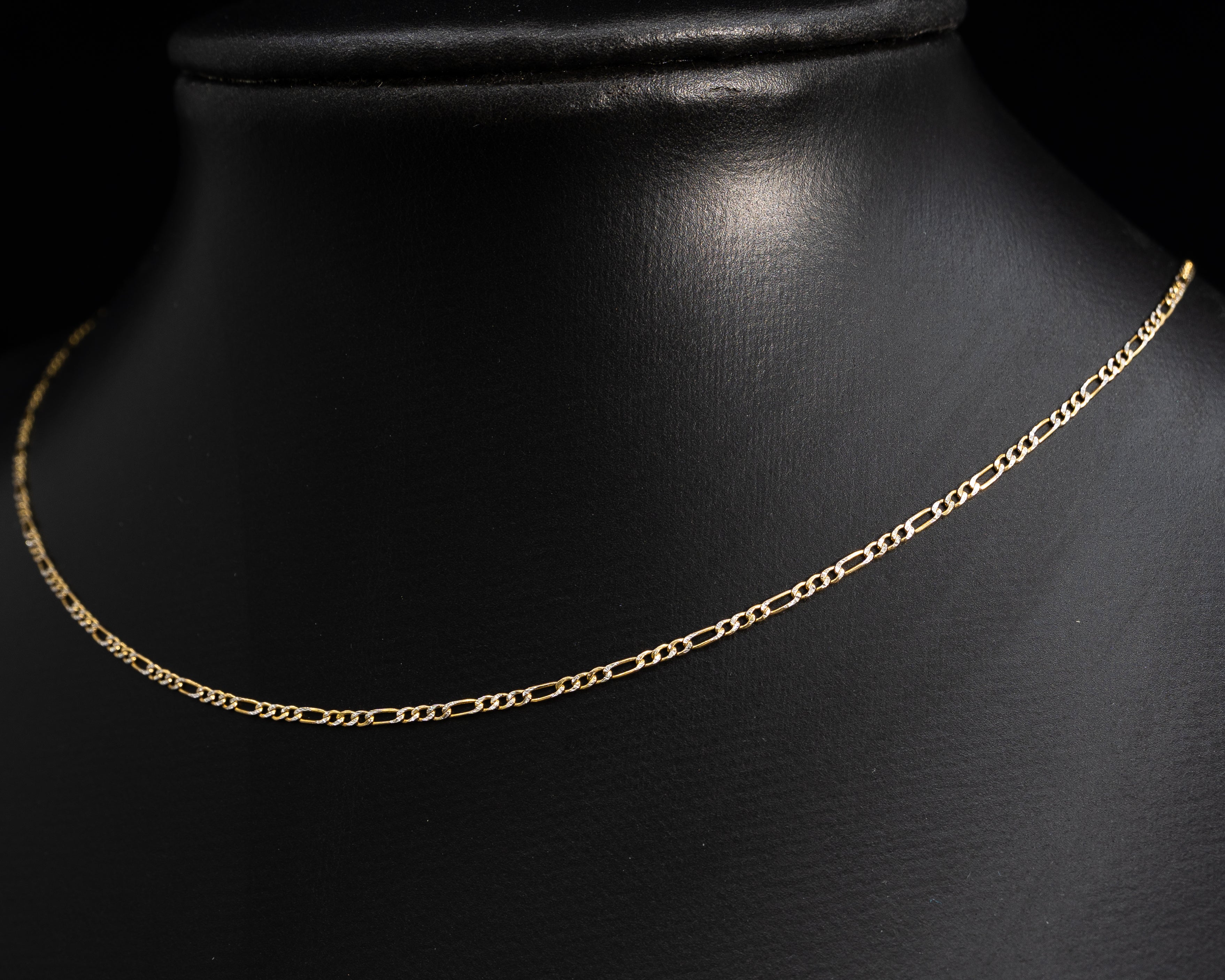 10k Gold Figaro Diamond cut 1.5mm