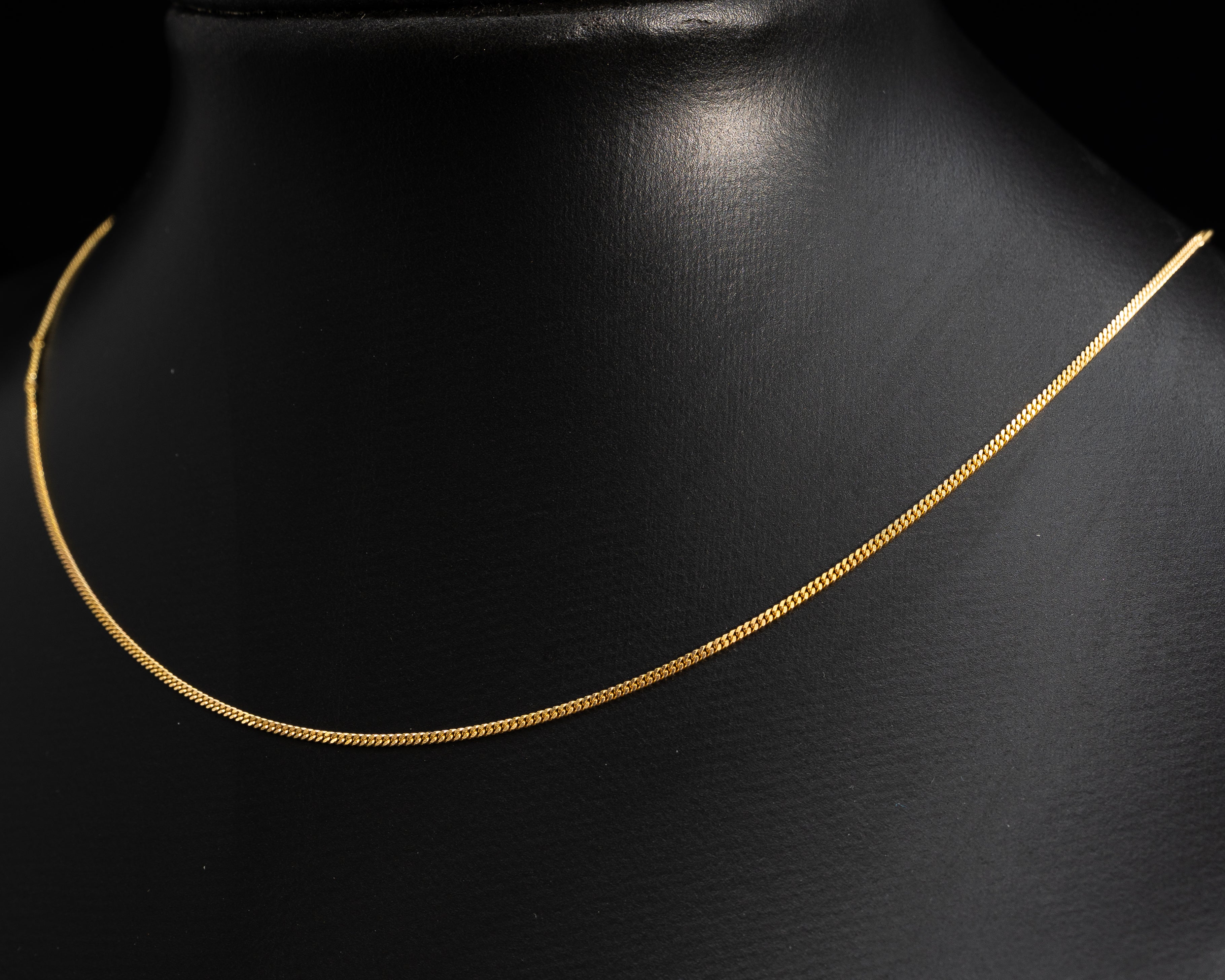 10k Gold Solid Curb Chain Tight links ~1.3mm wide