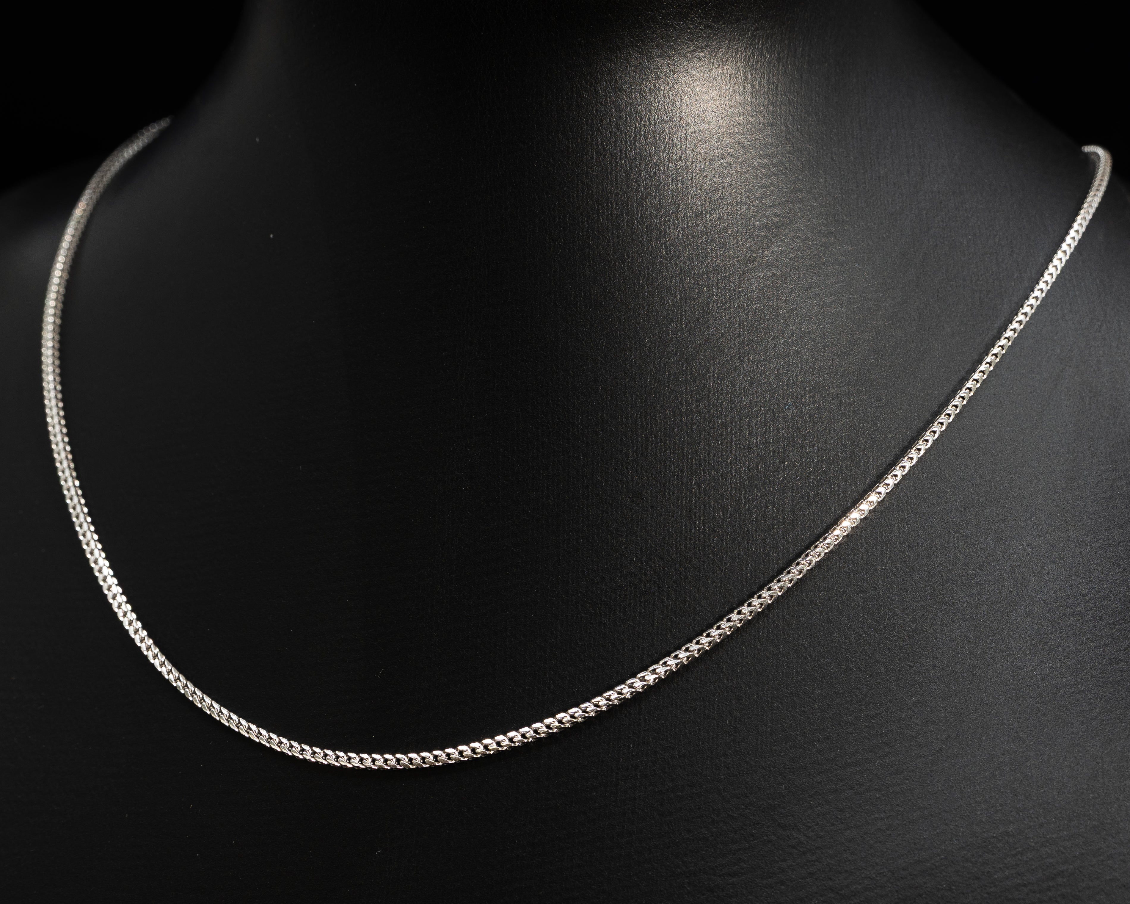 10k White Gold Solid Franco Chain 1.5mm