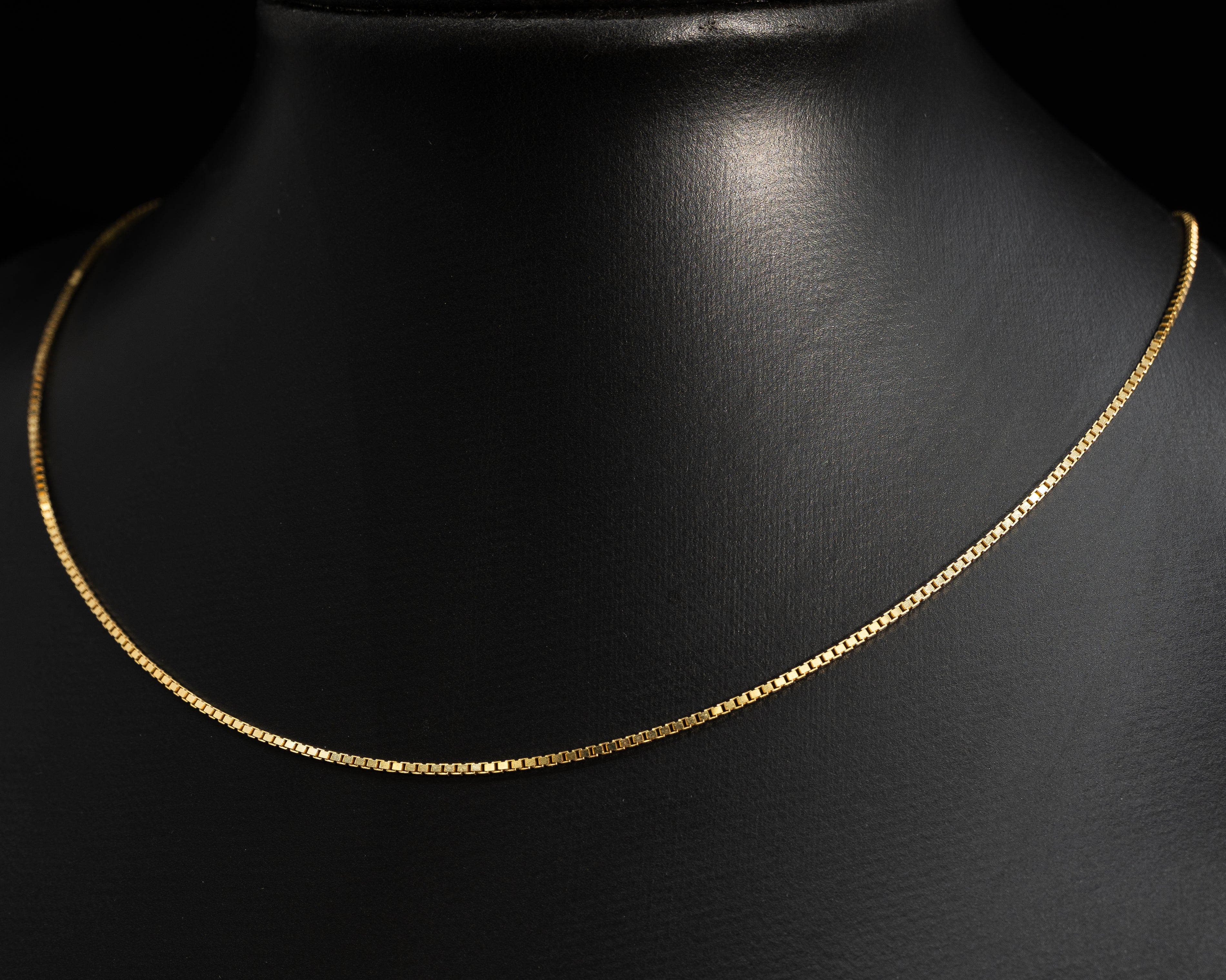 10k Gold Solid Box Chain 1.3mm