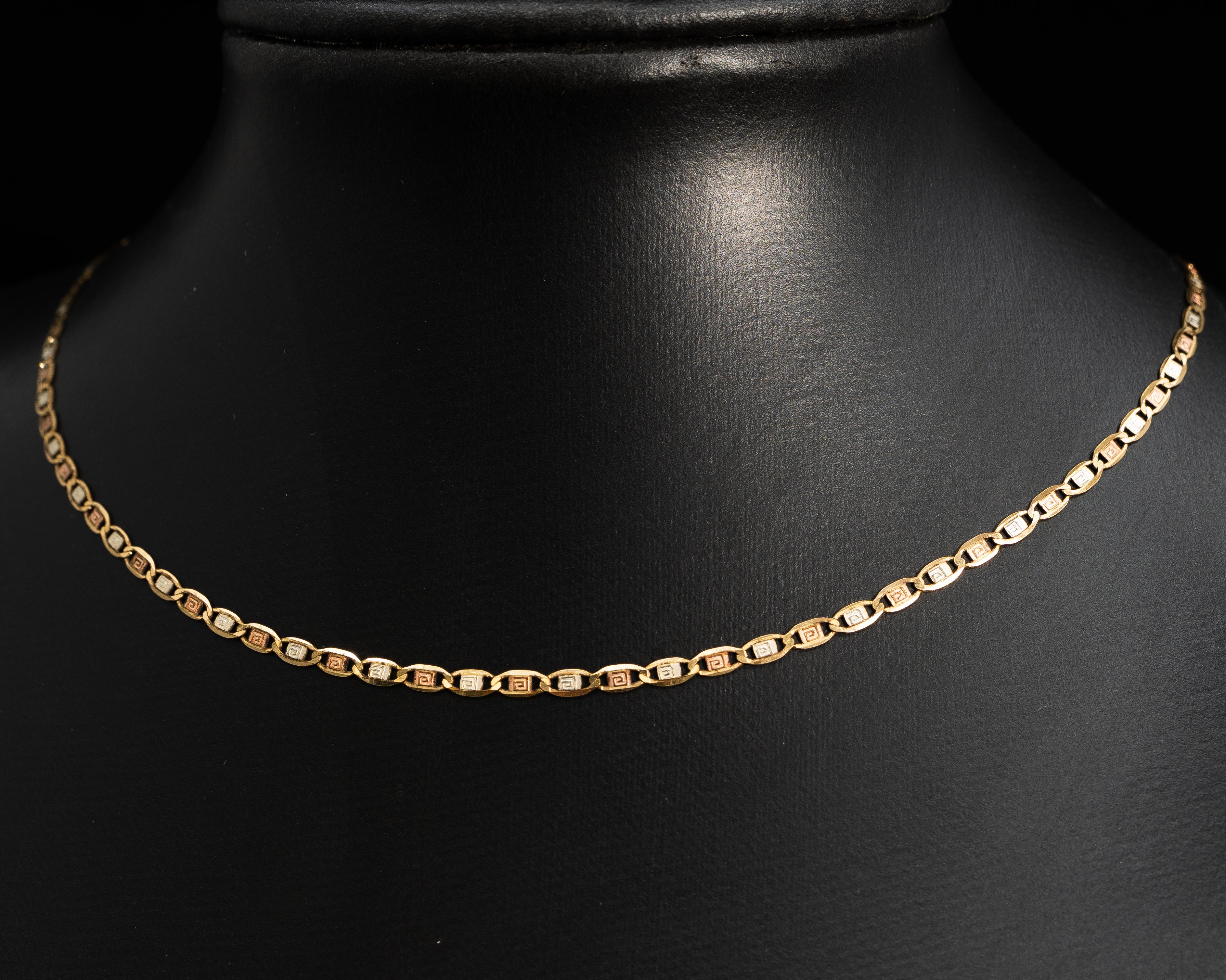 10k Gold Mariner Chain Solid Tri-color 2.75mm