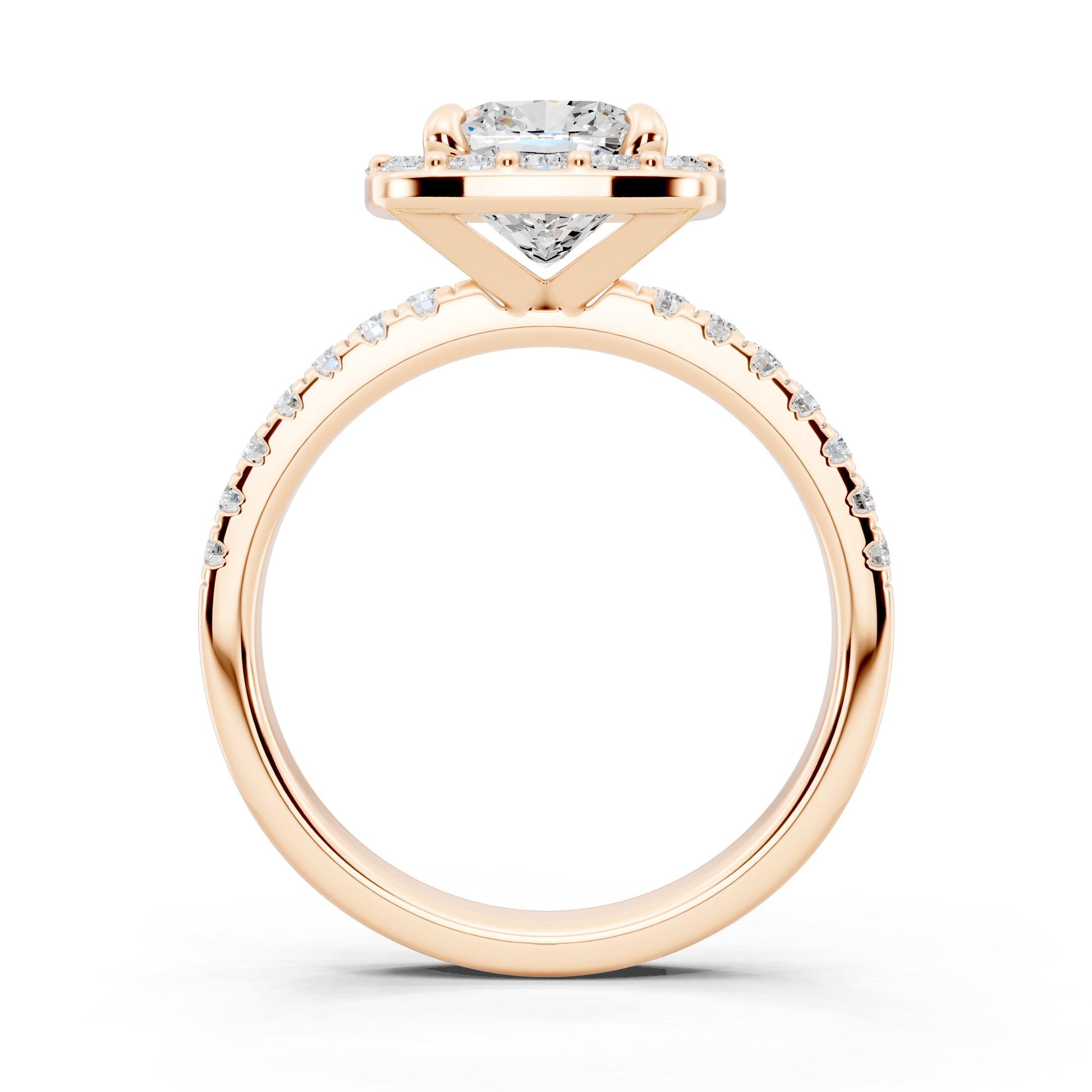 Customizable 1.5ct Lab Diamond Cushion cut Halo Engagement Ring
