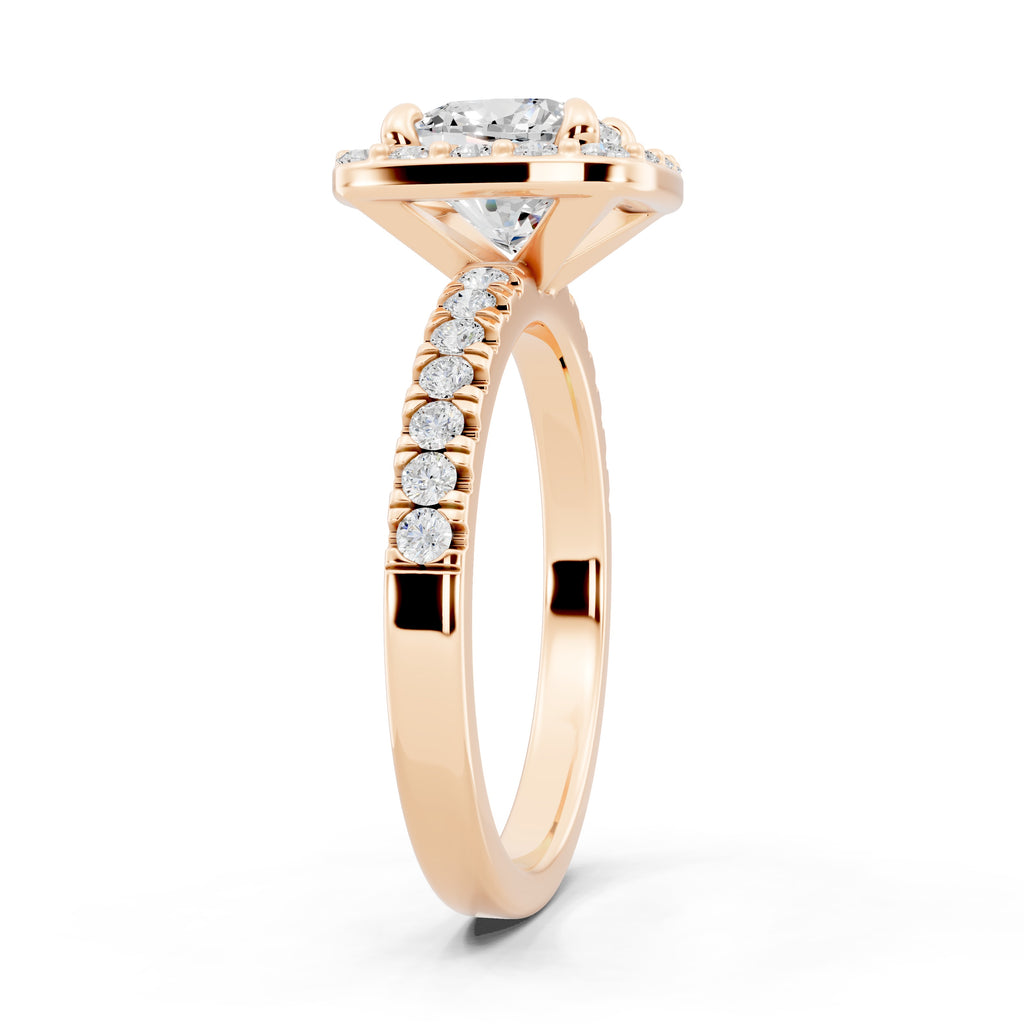Customizable 1.5ct Lab Diamond Cushion cut Halo Engagement Ring