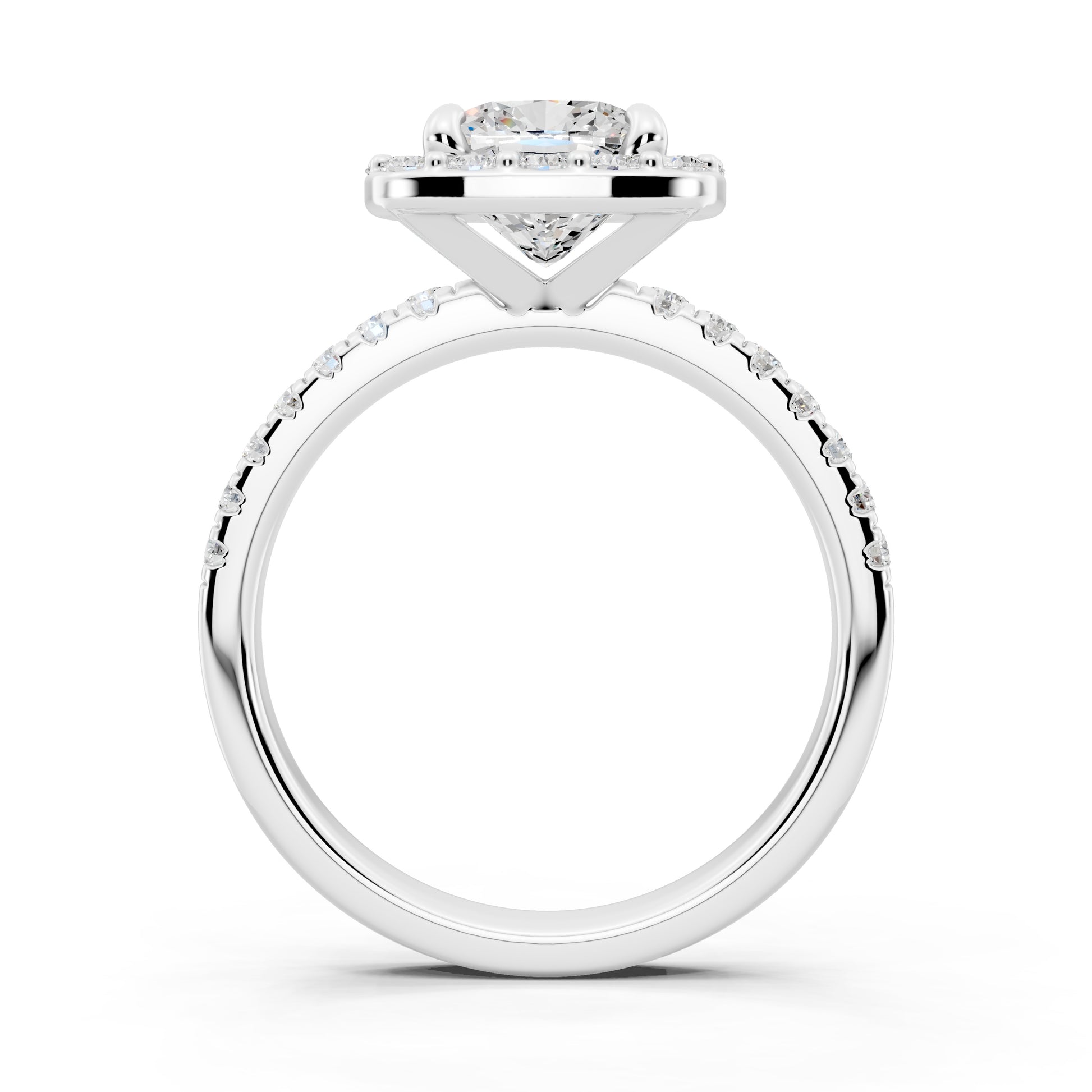 Customizable 1.5ct Lab Diamond Cushion cut Halo Engagement Ring
