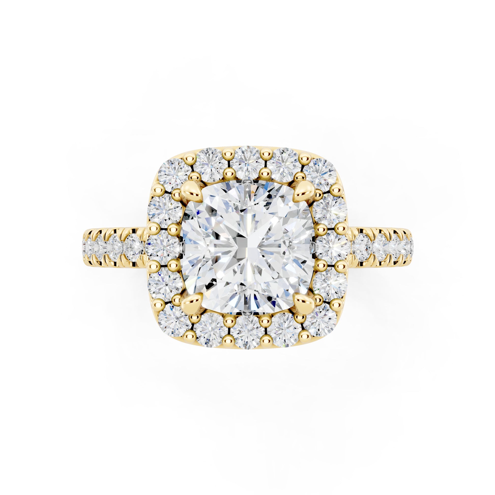 Customizable 1.5ct Lab Diamond Cushion cut Halo Engagement Ring
