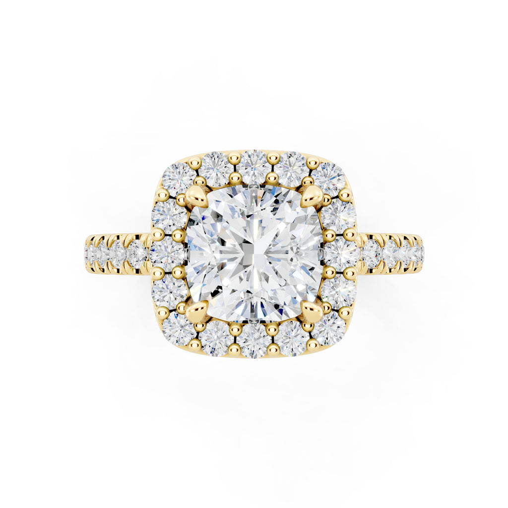 Customizable 1.5ct Lab Diamond Cushion cut Halo Engagement Ring
