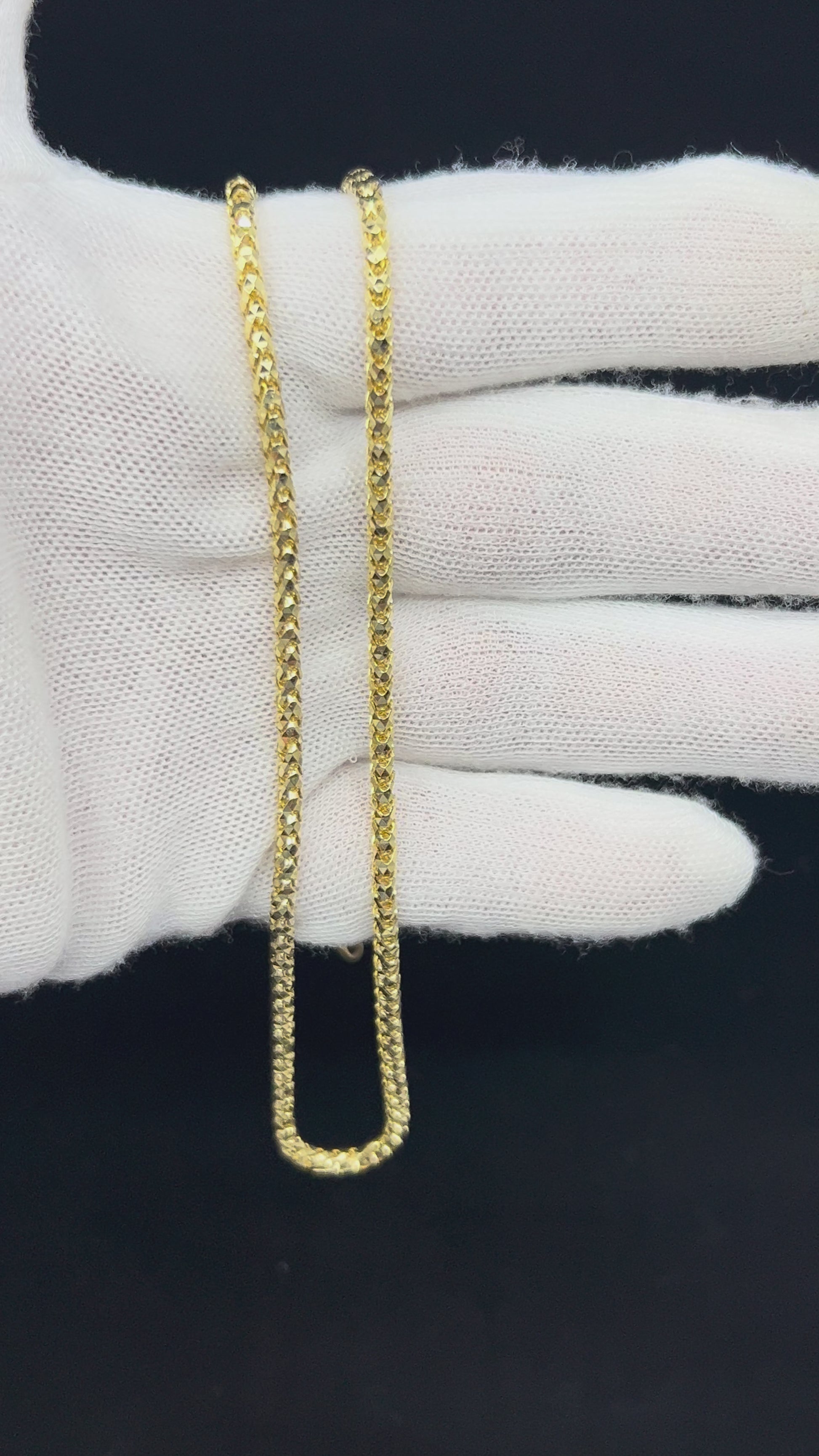 10k Gold Round Solid Franco chain diamond cut 3.1mm
