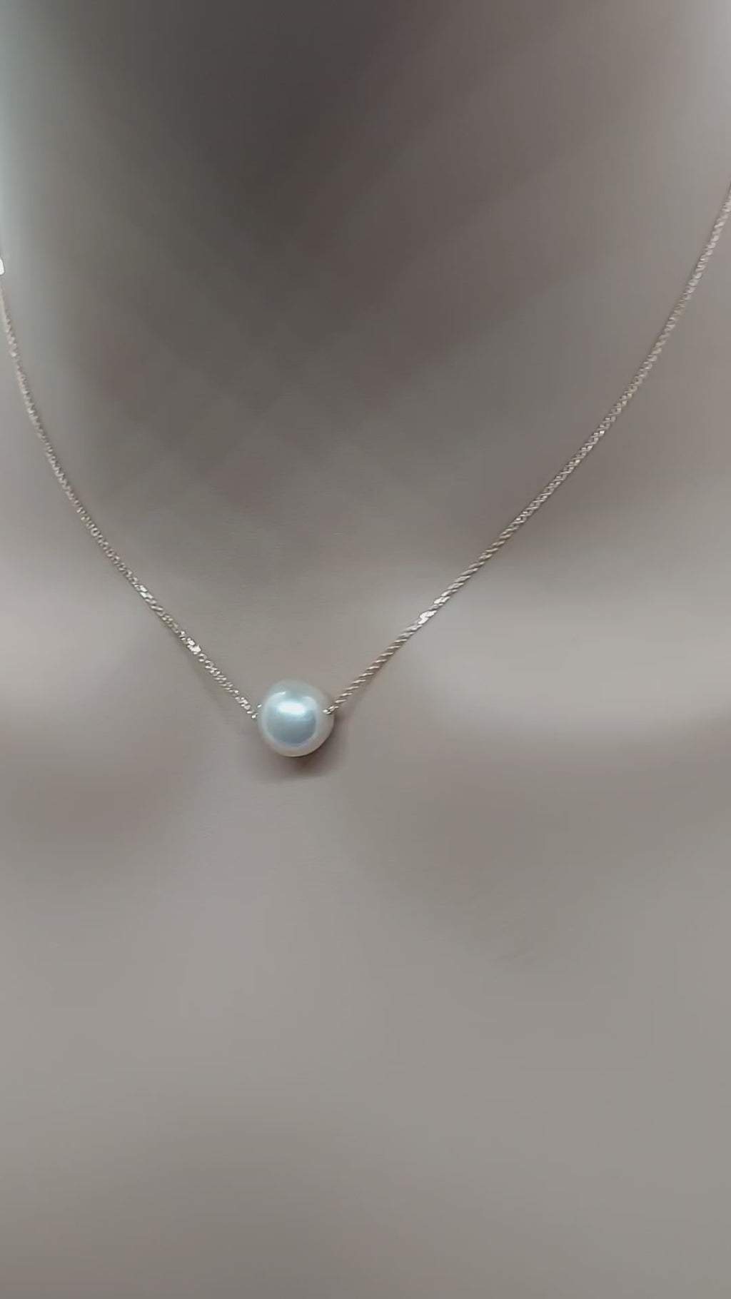 10k Real Solid Pink/Rose Gold Pearl Necklace for women