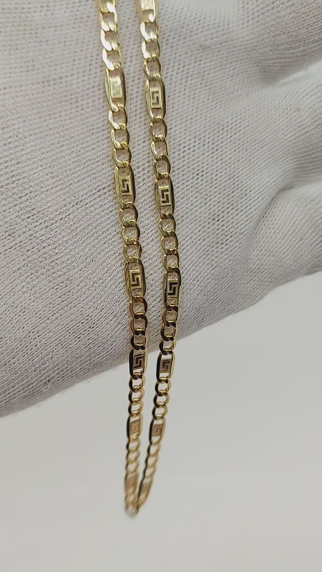 10k Figaro Gold Meander chain ~4.2mm