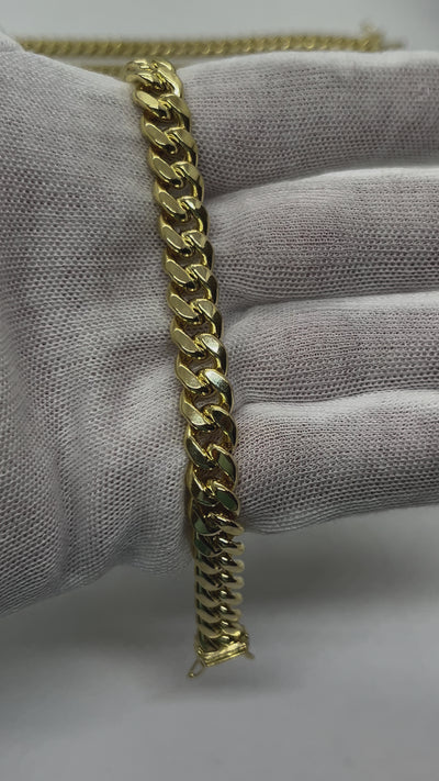 10k Gold Hollow Cuban bracelet 10mm wide