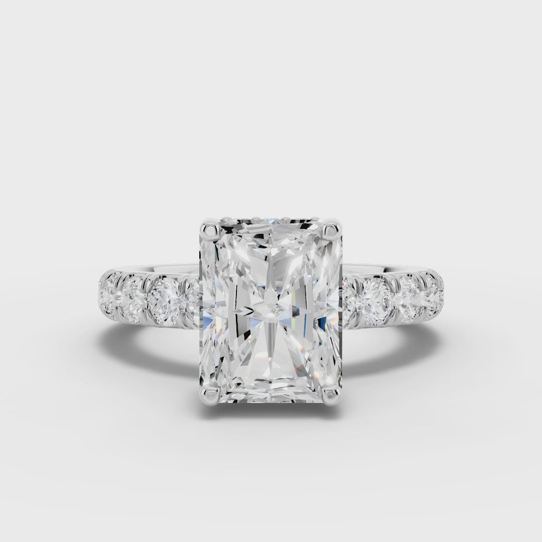 Half Eternity 2.5mm stones with pavé and hidden halo