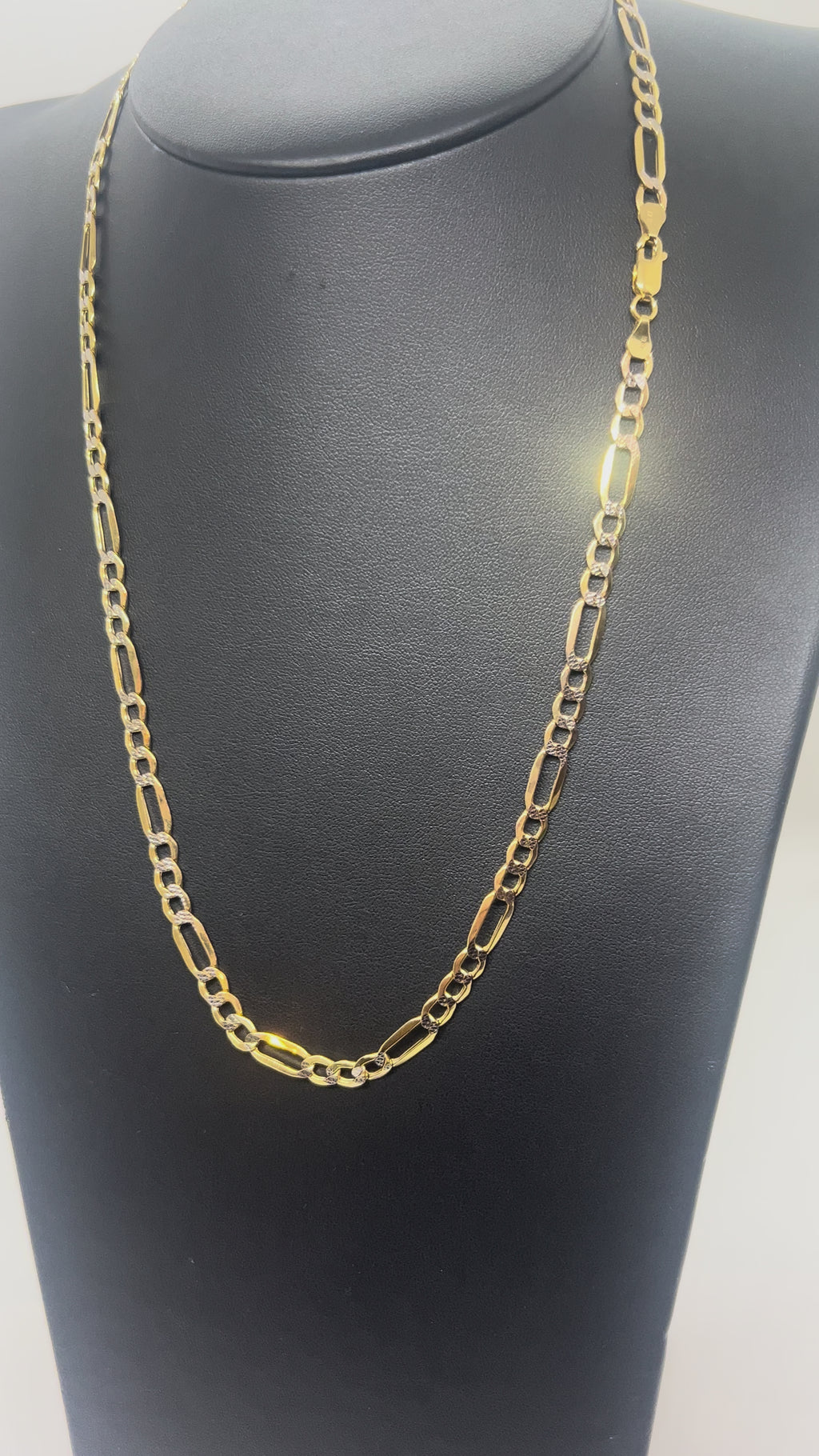 10k Gold Figaro chain with Diamond cut ~4.7mm