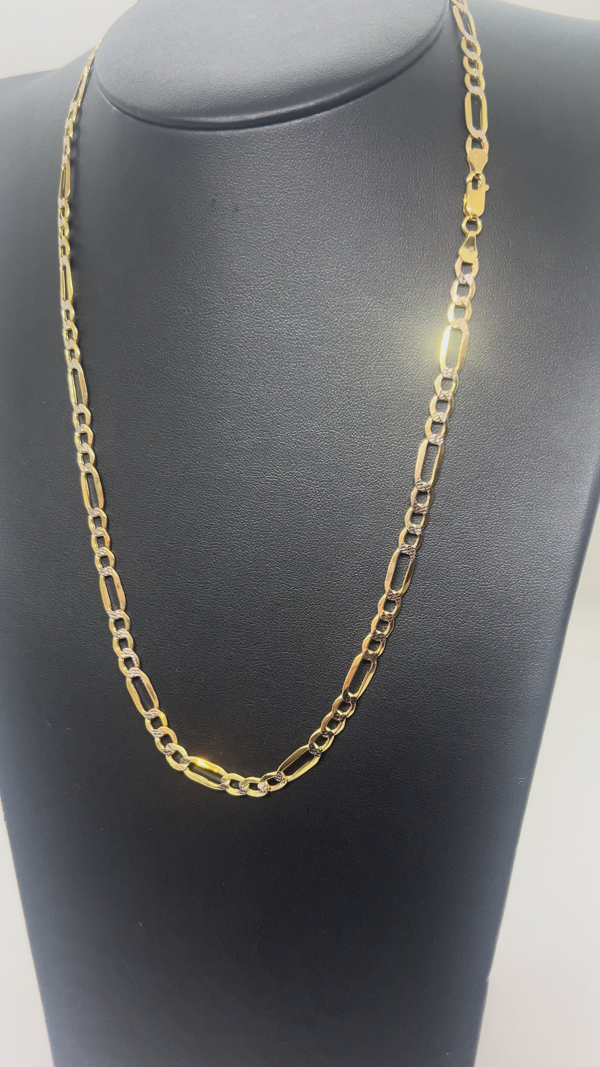 10k Gold Figaro chain with Diamond cut ~4.7mm