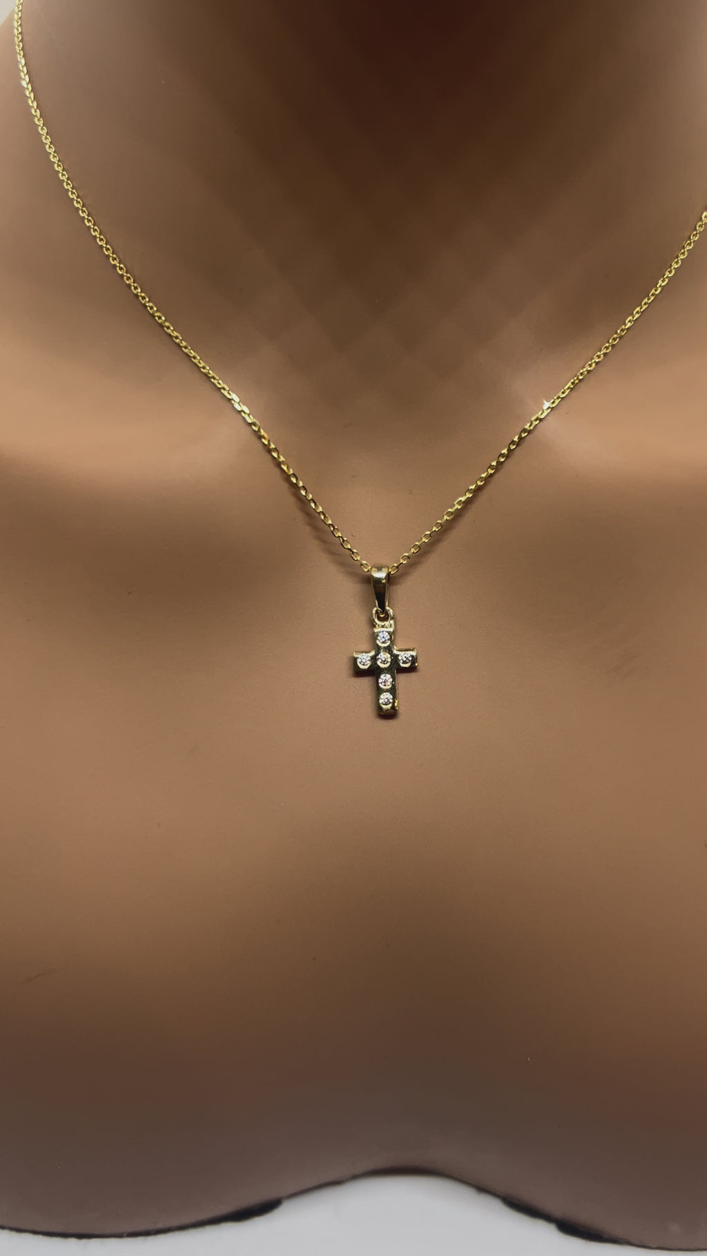 10k Gold Cross with Natural diamonds