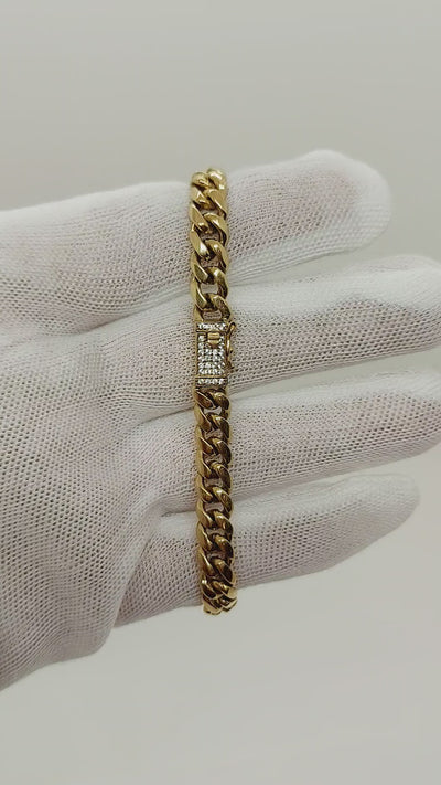 Men's solid gold Cuban bracelet 10k
