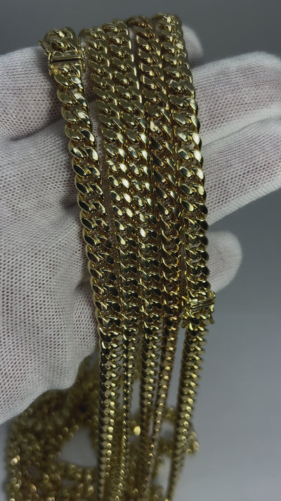 10k Gold Cuban chain 6mm, 6.5mm, 7.5m from 16 inch to 28 inch