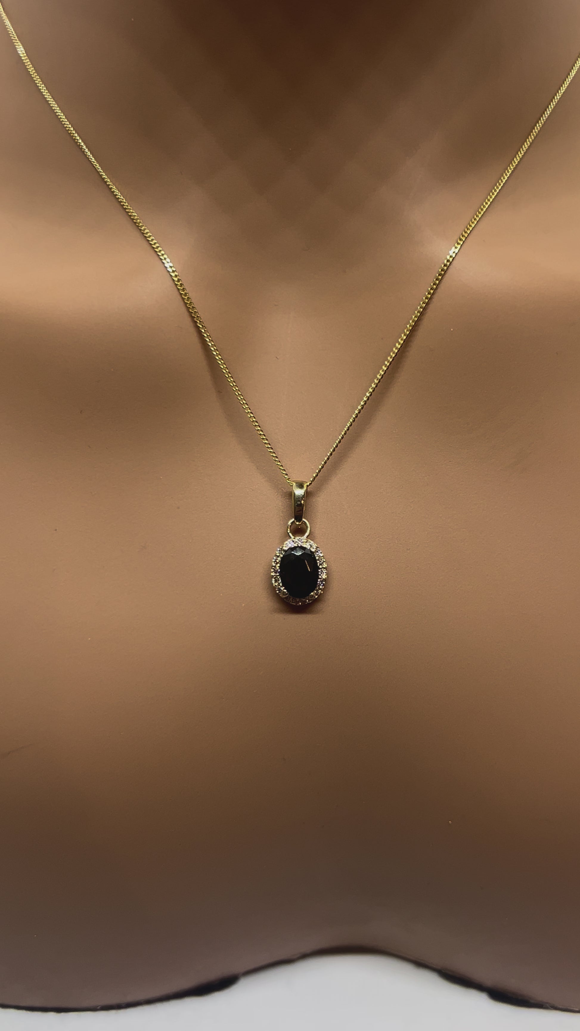 10k Gold Fine Necklace with sapphire