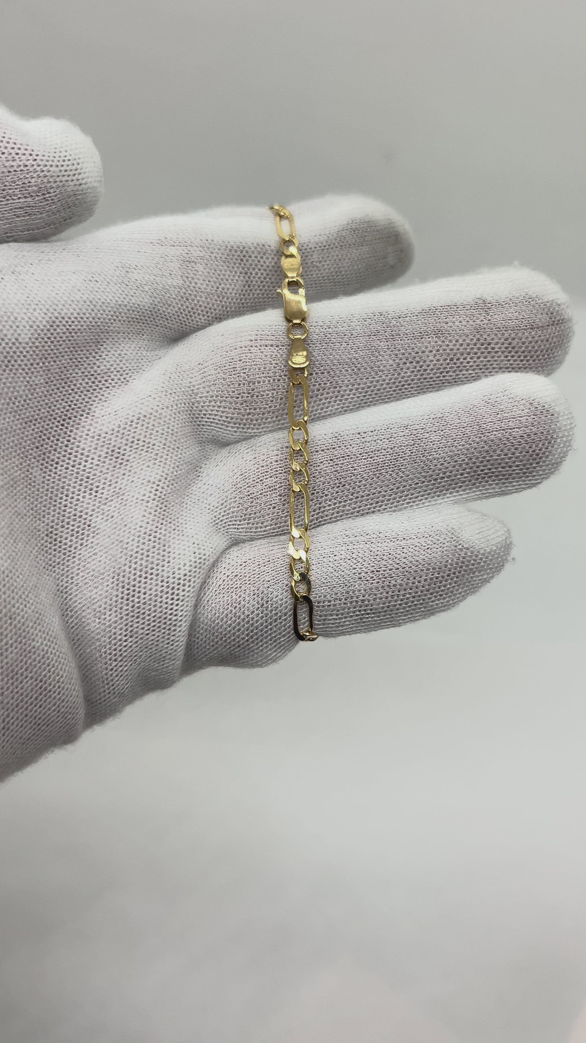 18k Gold Figaro Bracelet ~4mm