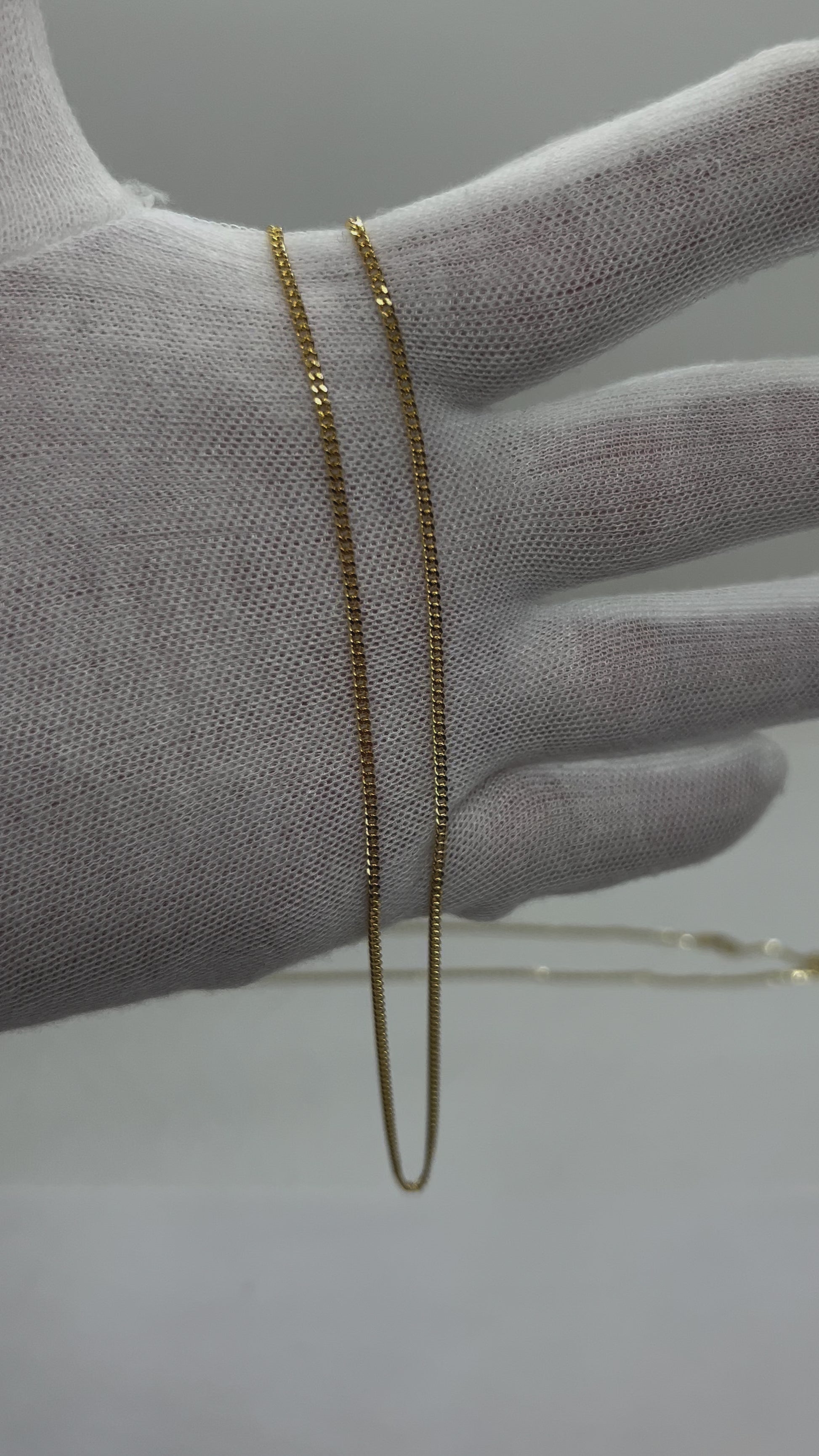 14k Gold Curb link Necklace ~1.8mm wide