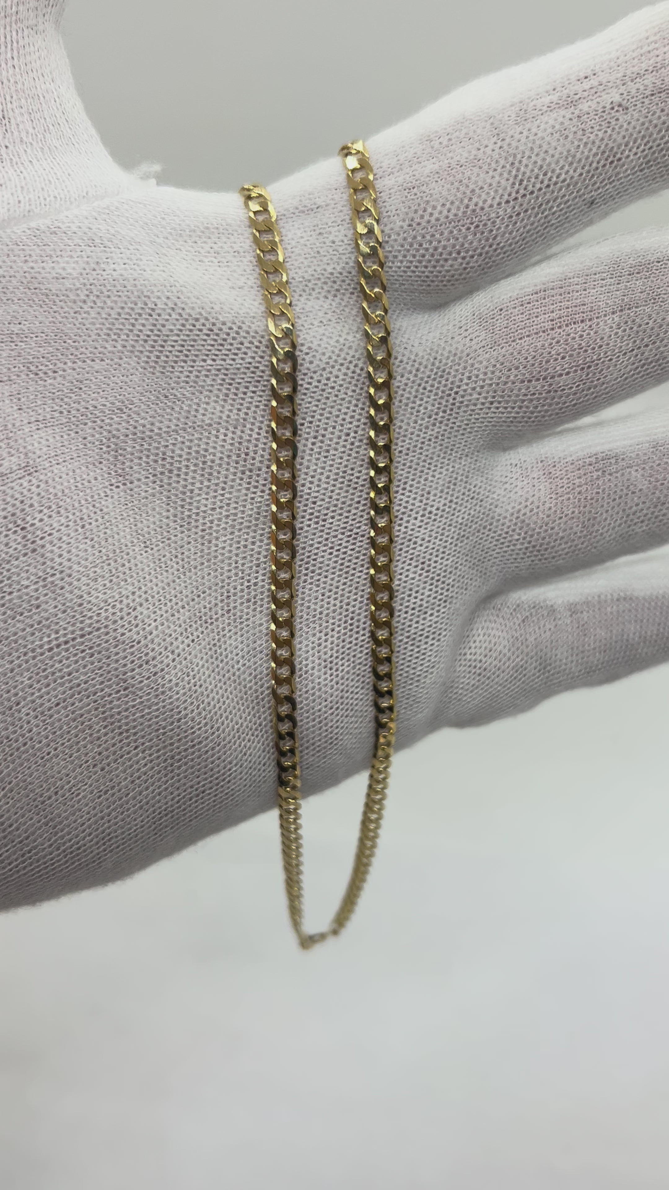 10k Gold Solid Curb Link Chain ~4mm