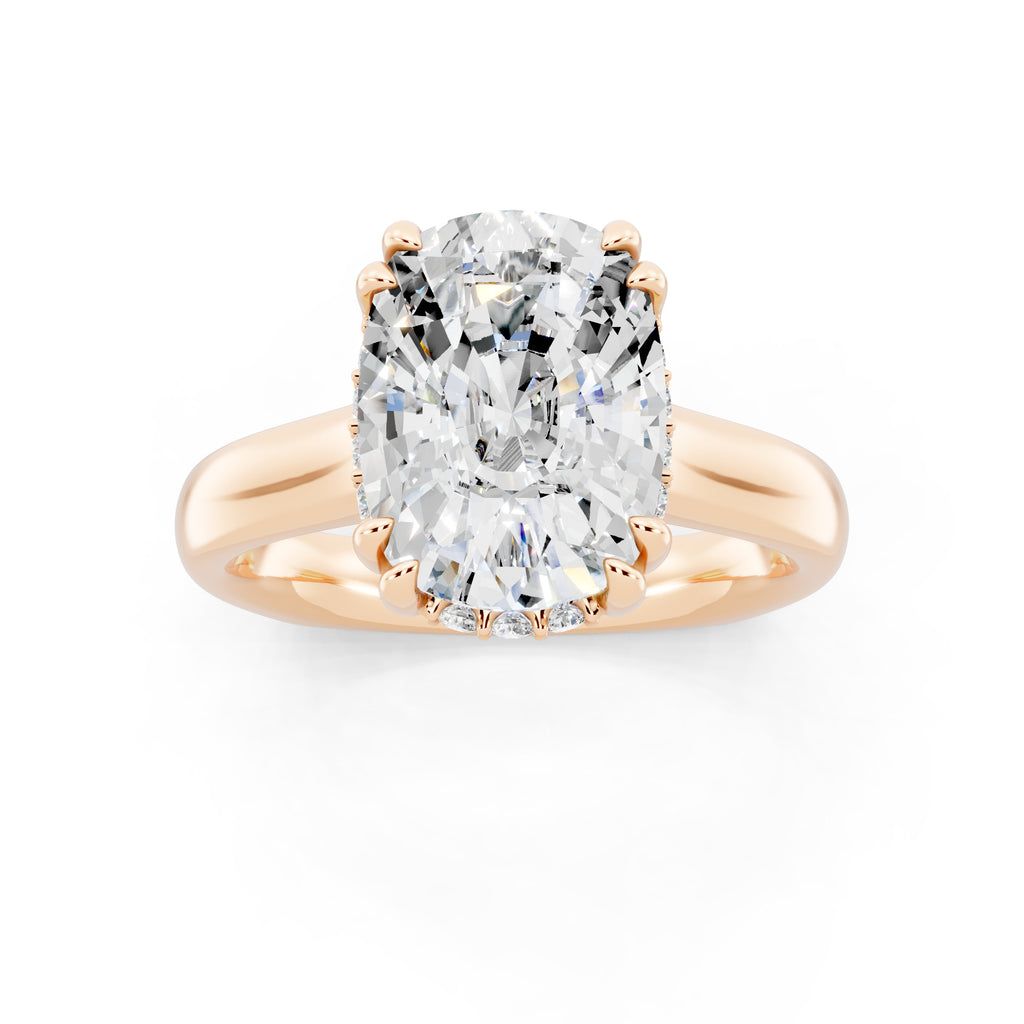 Customizable 3.5ct Cushion cut Solitaire Engagement Ring