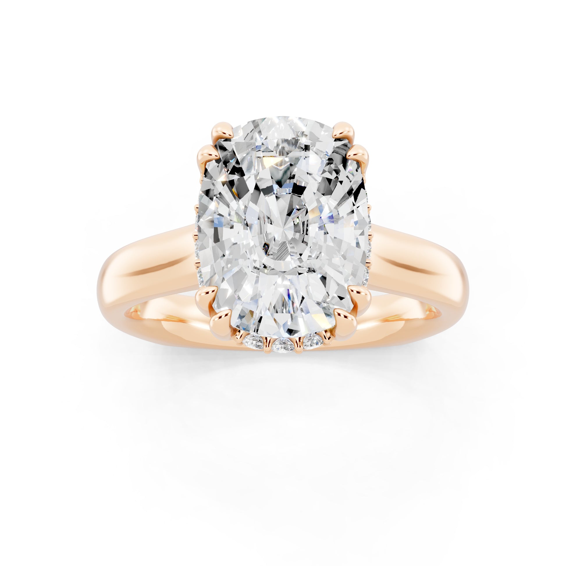 Customizable 3.5ct Cushion cut Solitaire Engagement Ring