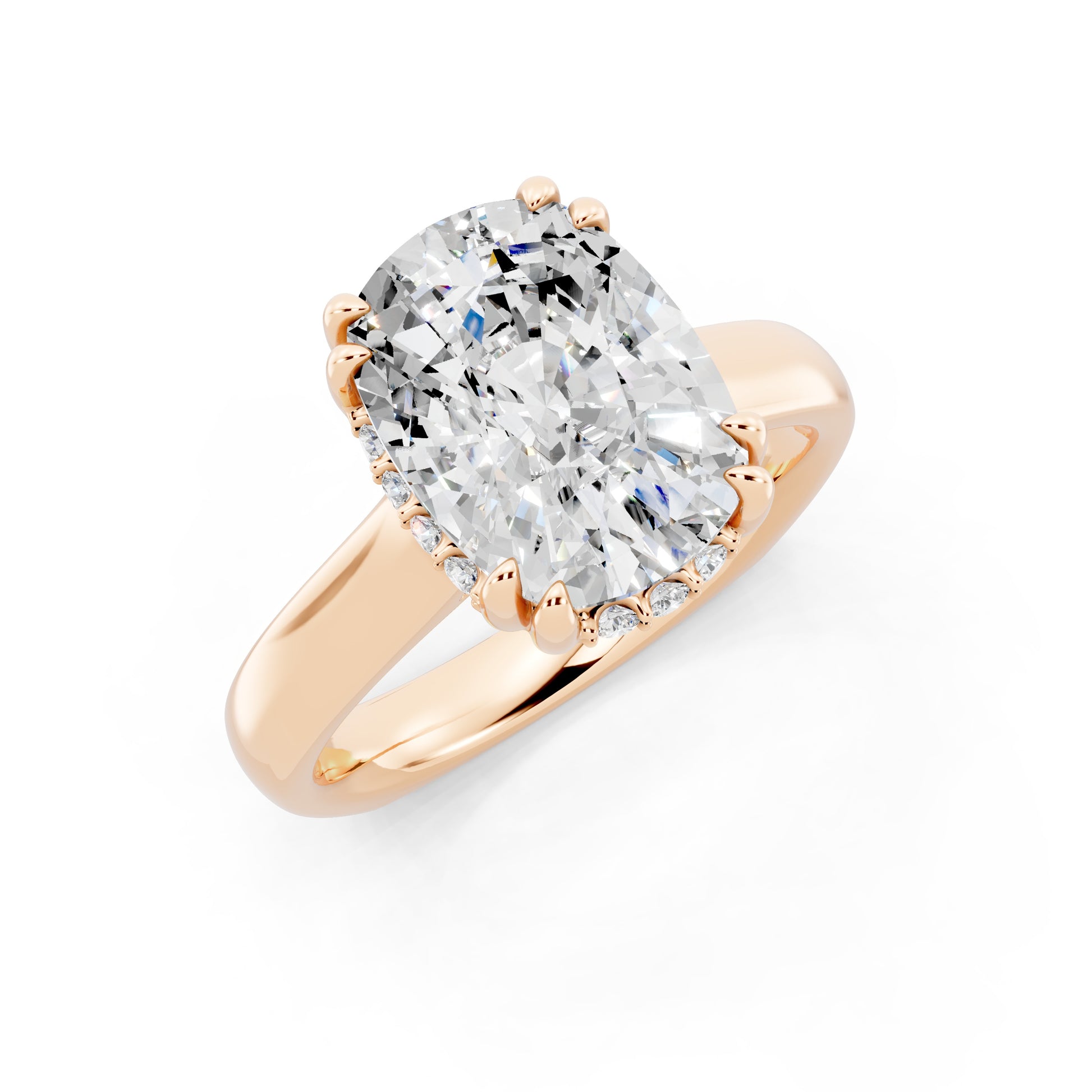 Customizable 3.5ct Cushion cut Solitaire Engagement Ring