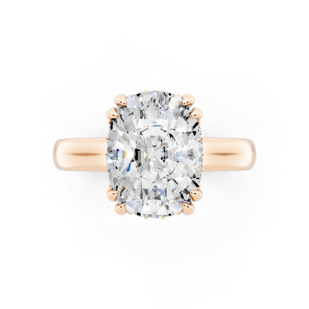 Customizable 3.5ct Cushion cut Solitaire Engagement Ring