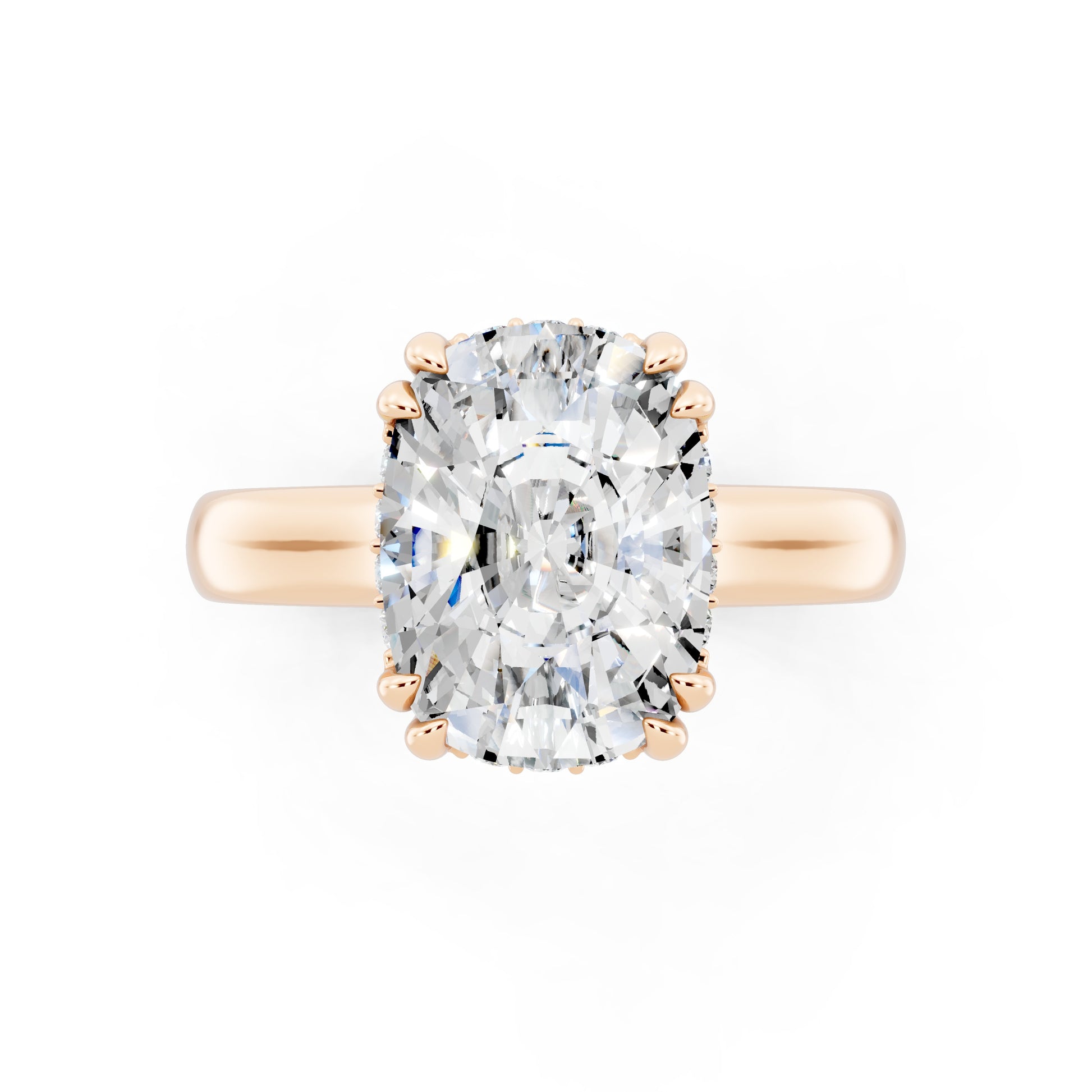 Customizable 3.5ct Cushion cut Solitaire Engagement Ring