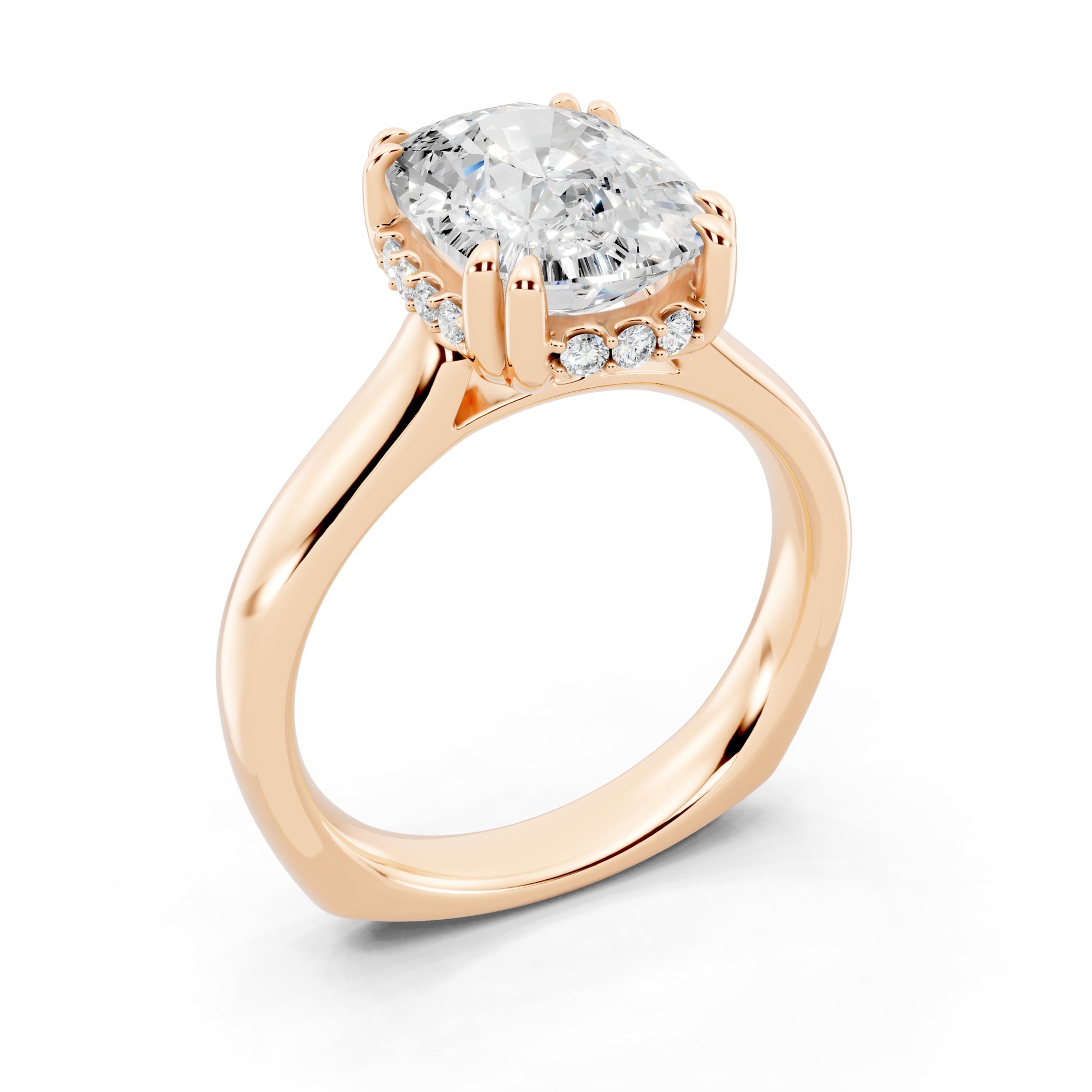 Customizable 3.5ct Cushion cut Solitaire Engagement Ring