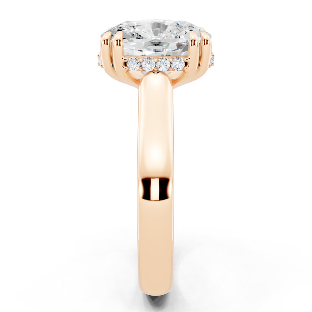 Customizable 3.5ct Cushion cut Solitaire Engagement Ring