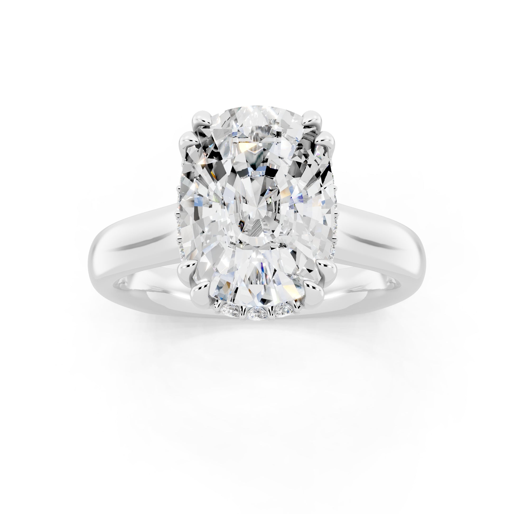 Customizable 3.5ct Cushion cut Solitaire Engagement Ring
