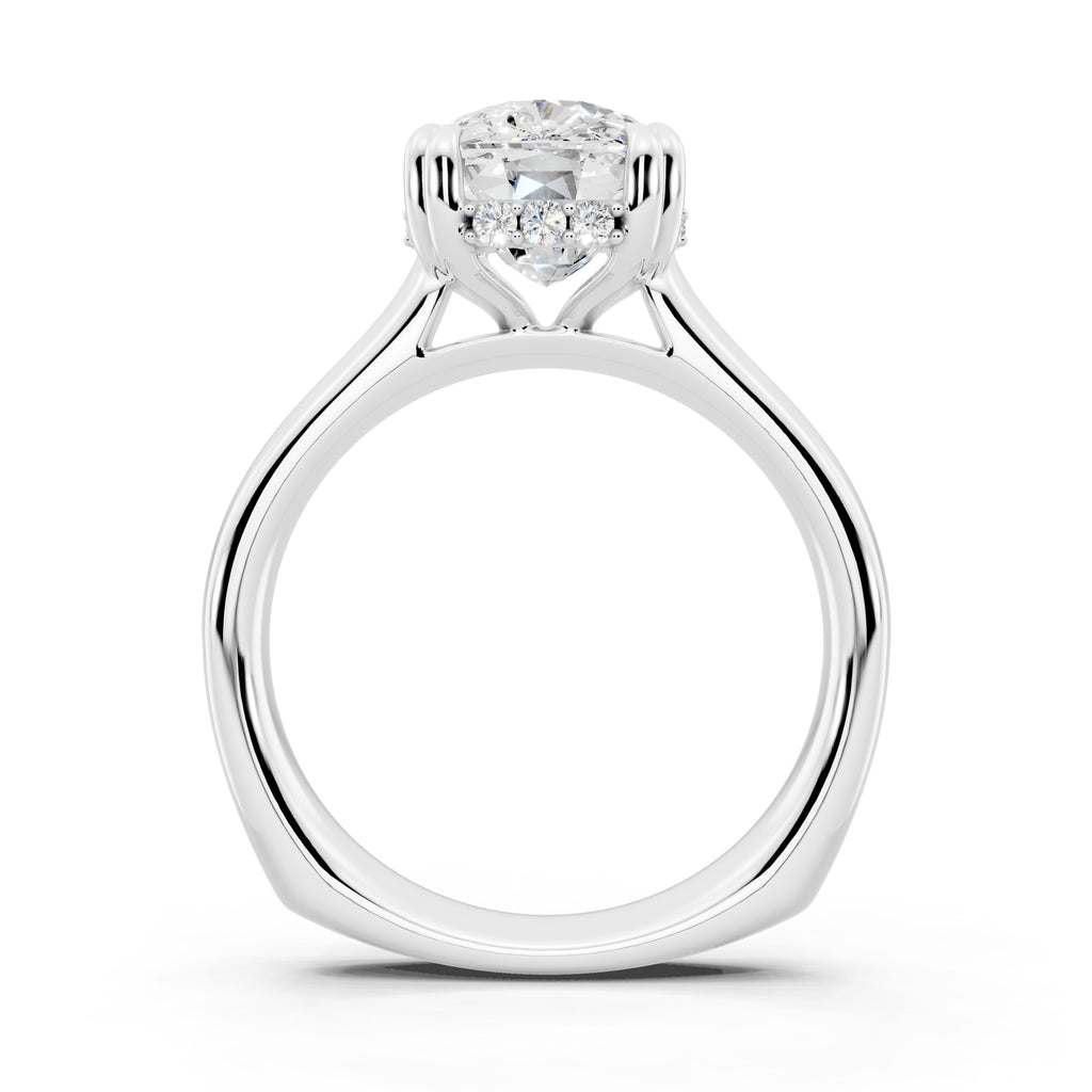 Customizable 3.5ct Cushion cut Solitaire Engagement Ring