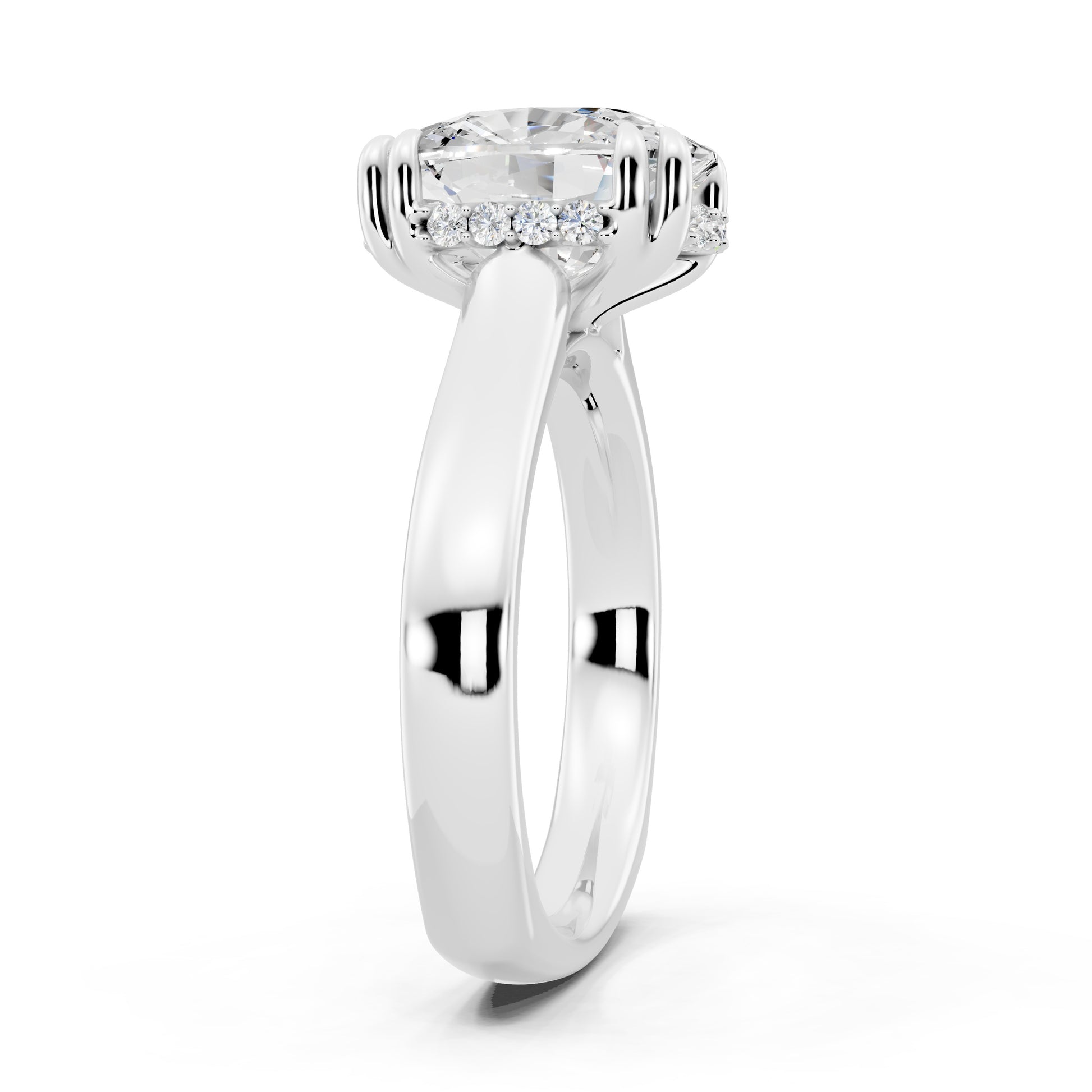 Customizable 3.5ct Cushion cut Solitaire Engagement Ring
