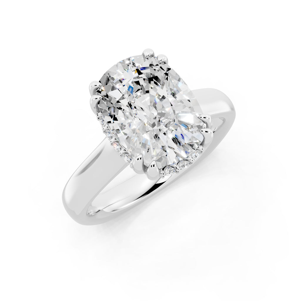 Customizable 3.5ct Cushion cut Solitaire Engagement Ring