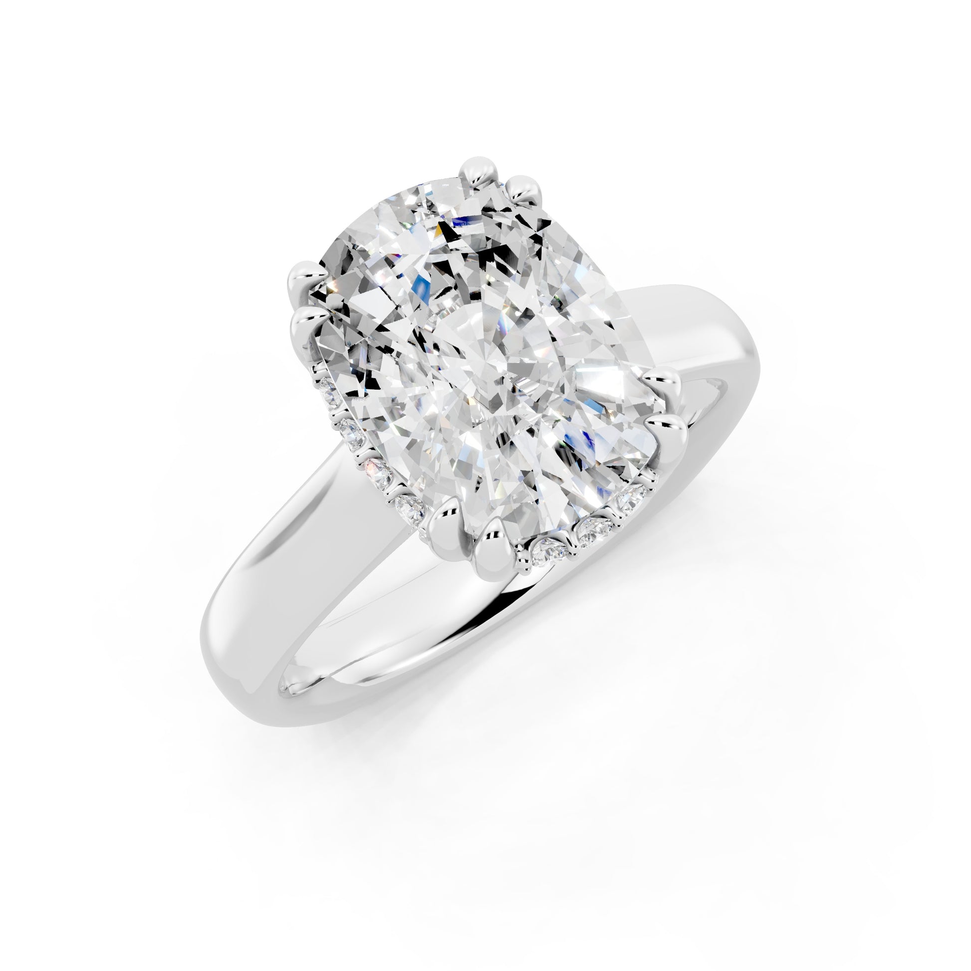 Customizable 3.5ct Cushion cut Solitaire Engagement Ring