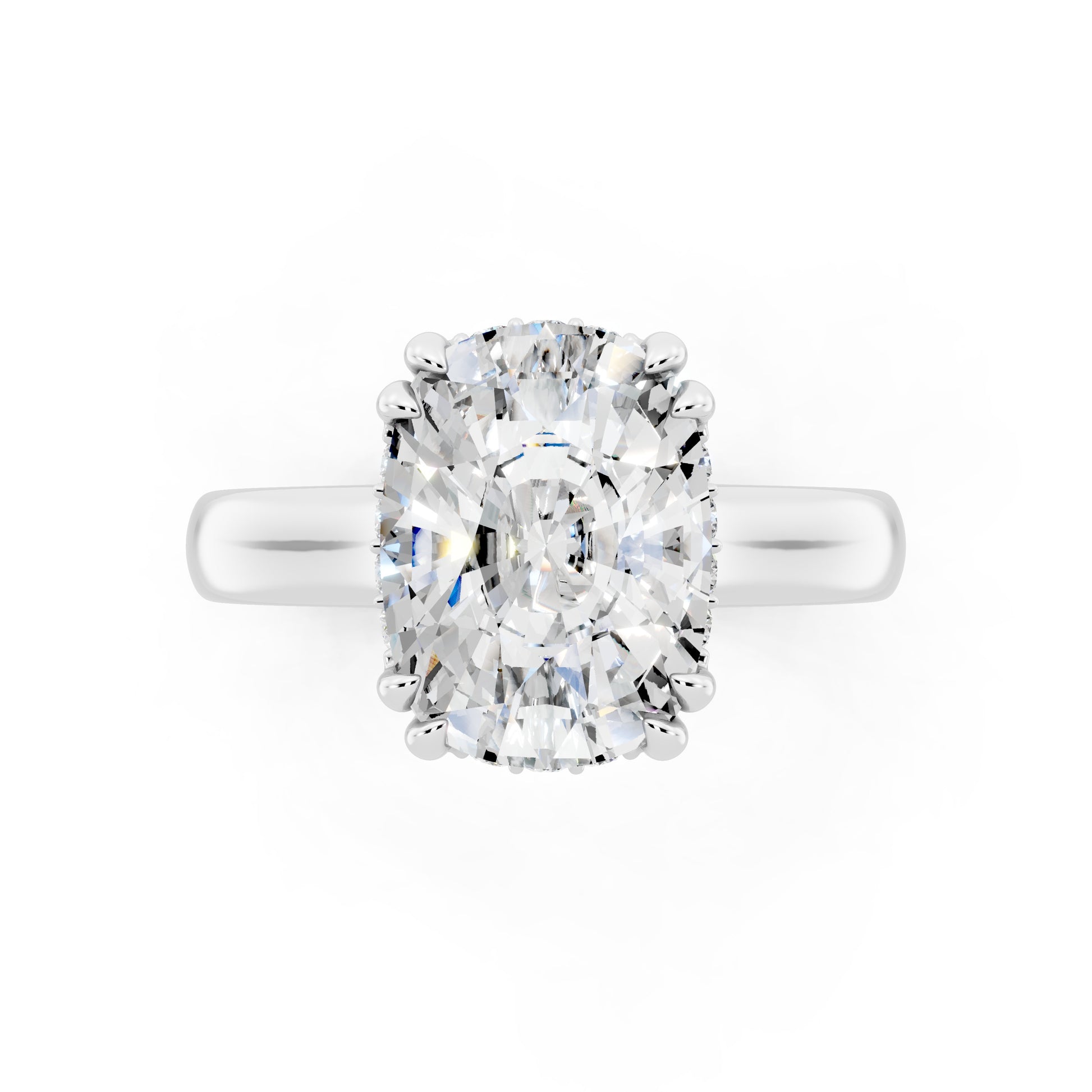 Customizable 3.5ct Cushion cut Solitaire Engagement Ring