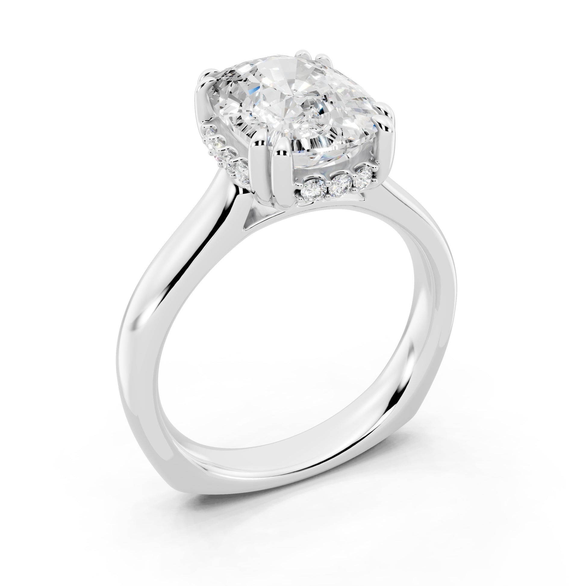Customizable 3.5ct Cushion cut Solitaire Engagement Ring