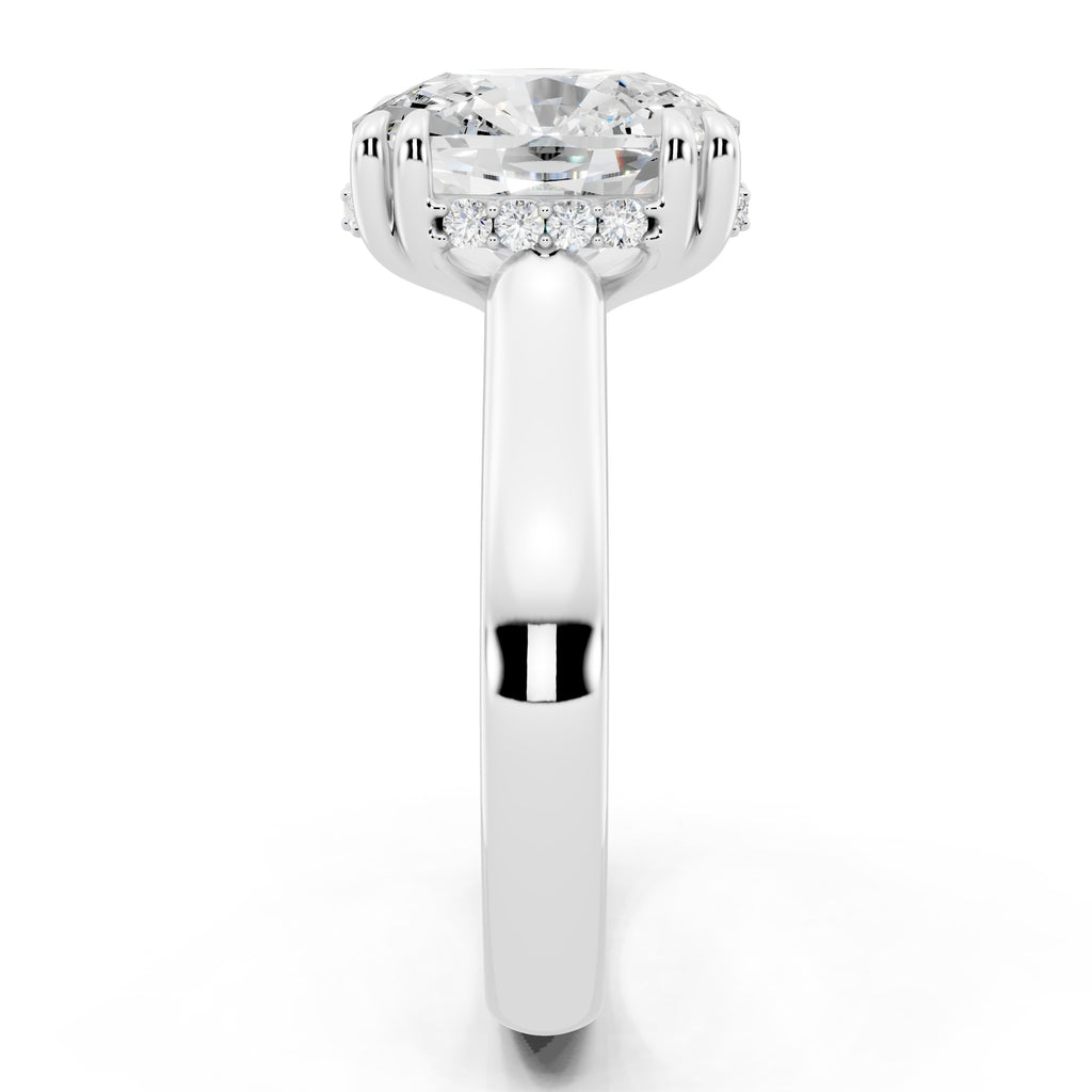 Customizable 3.5ct Cushion cut Solitaire Engagement Ring