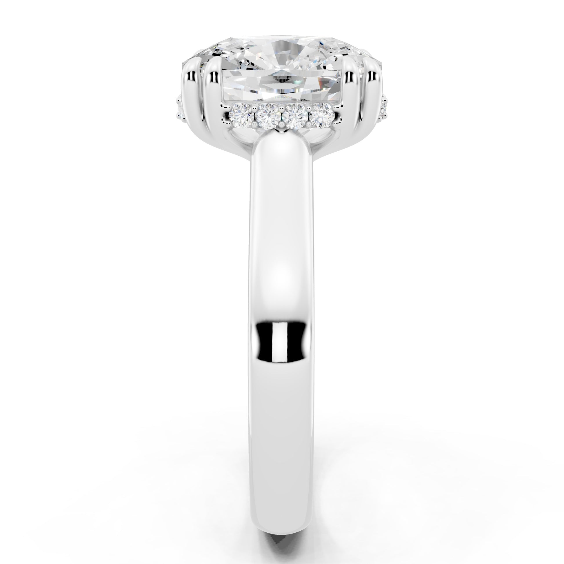 Customizable 3.5ct Cushion cut Solitaire Engagement Ring