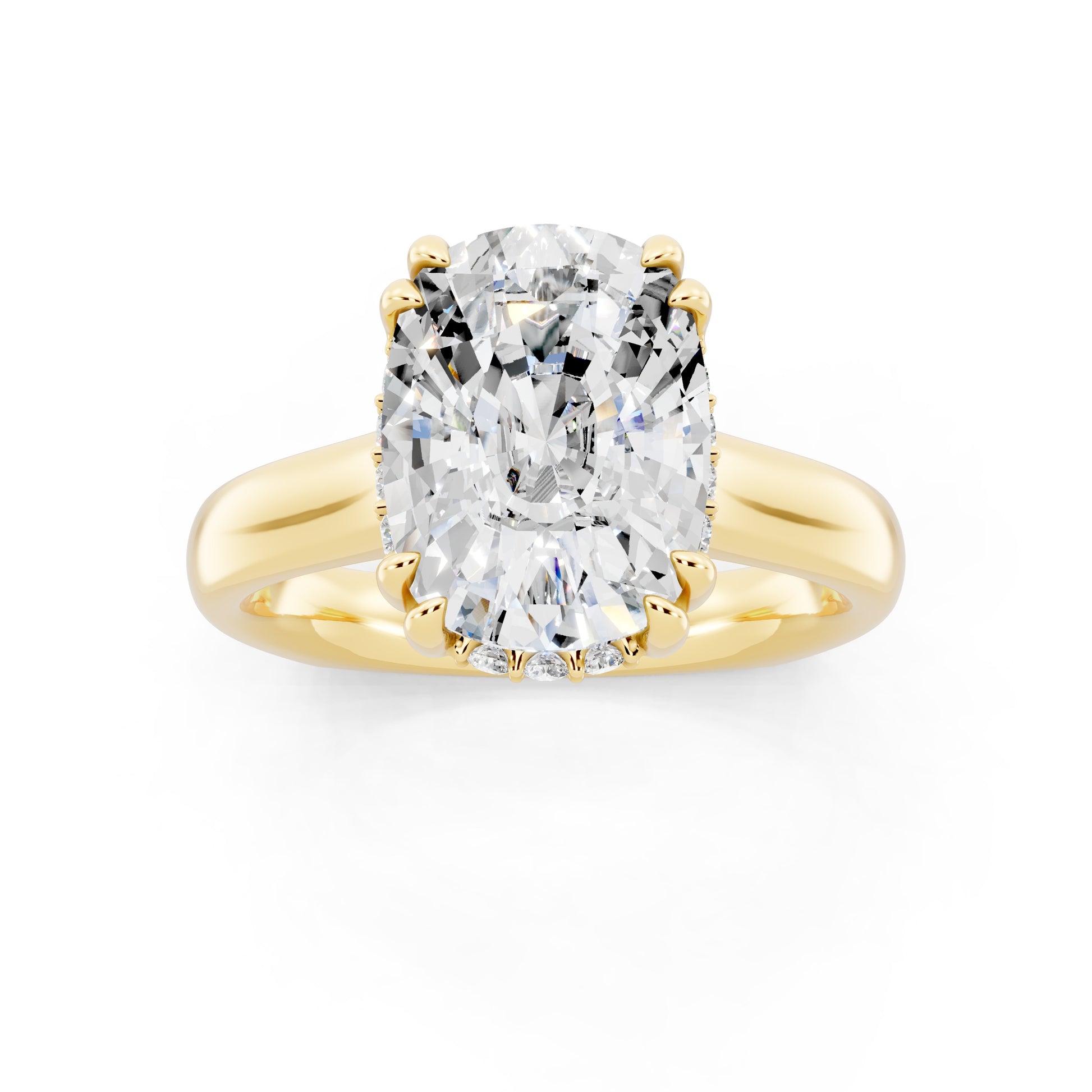 Customizable 3.5ct Cushion cut Solitaire Engagement Ring
