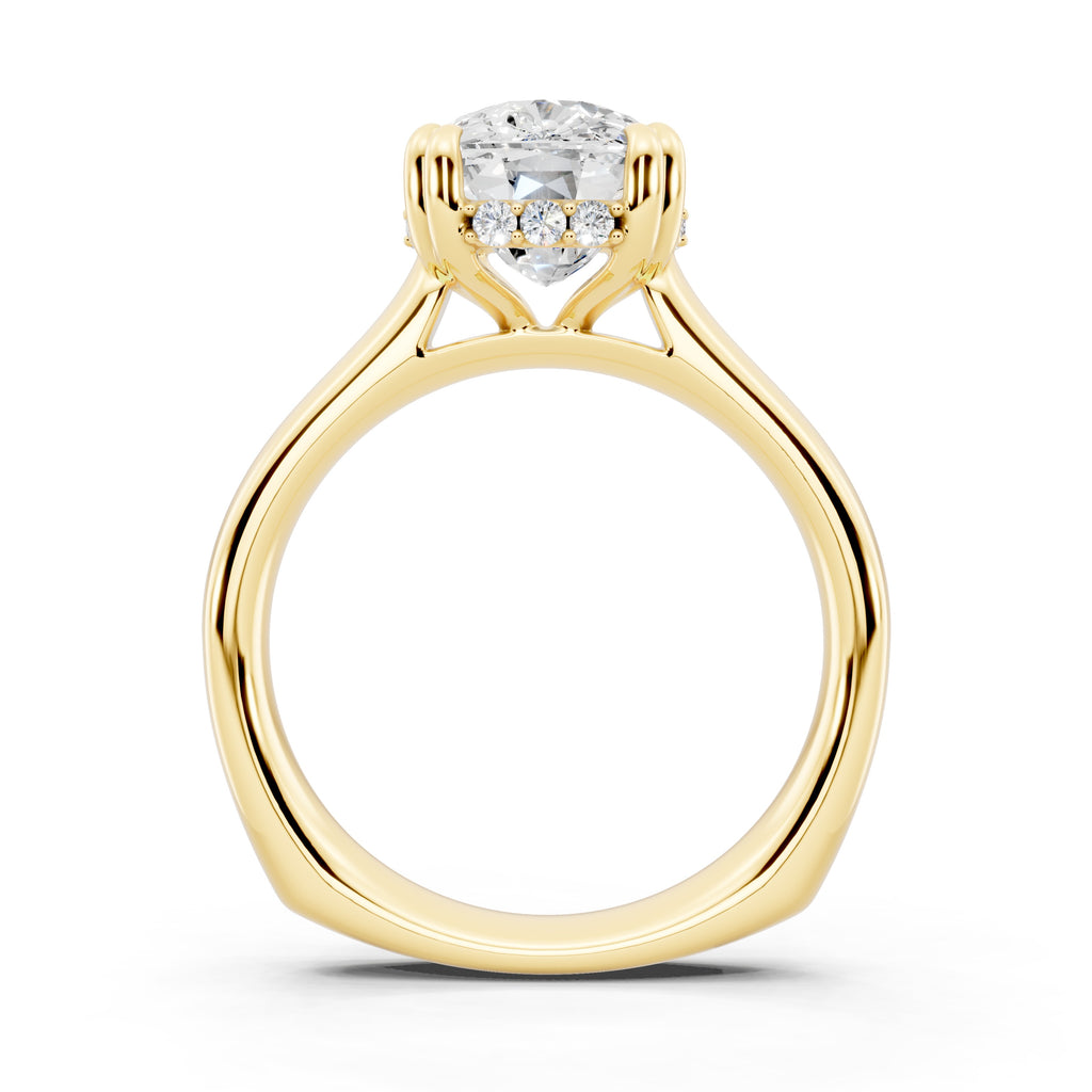 Customizable 3.5ct Cushion cut Solitaire Engagement Ring