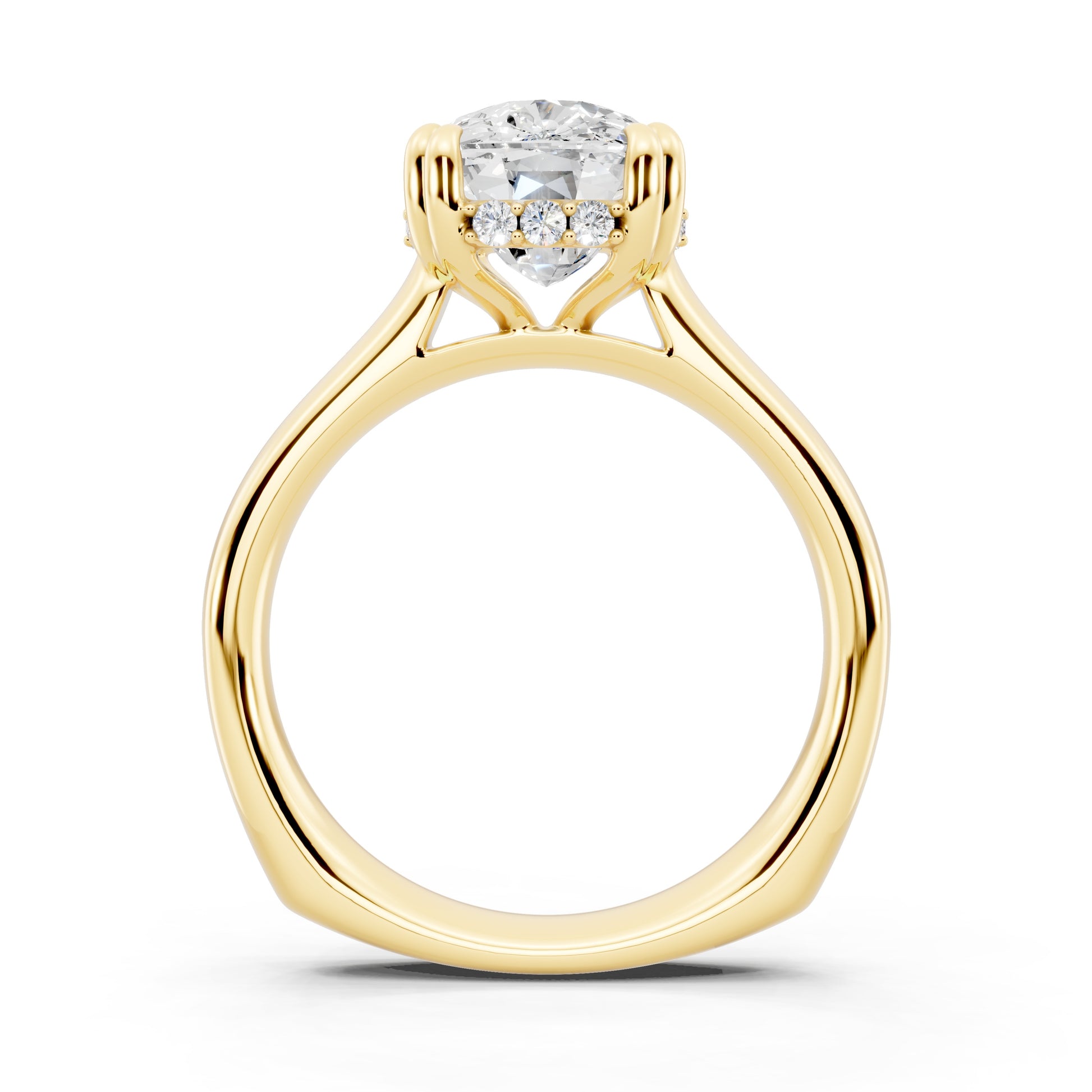 Customizable 3.5ct Cushion cut Solitaire Engagement Ring