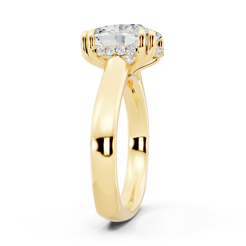 Customizable 3.5ct Cushion cut Solitaire Engagement Ring