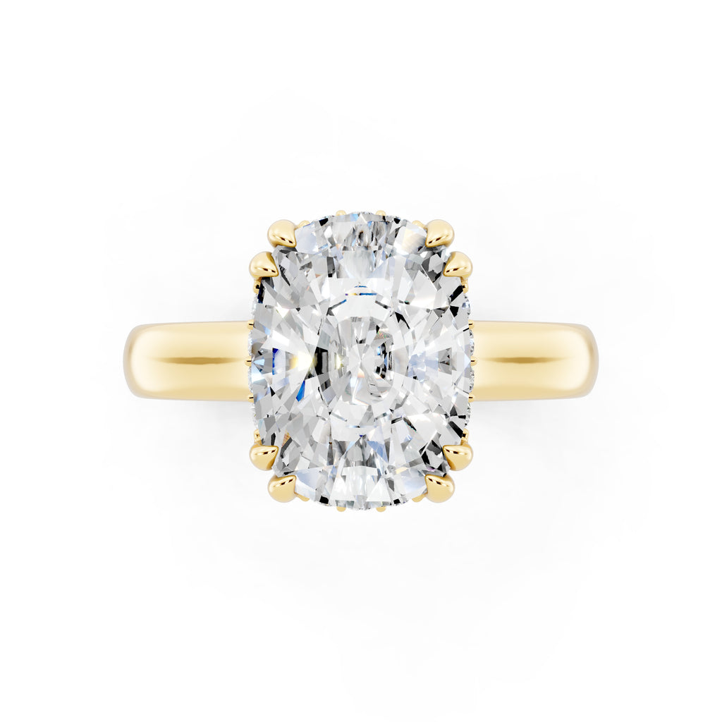 Customizable 3.5ct Cushion cut Solitaire Engagement Ring
